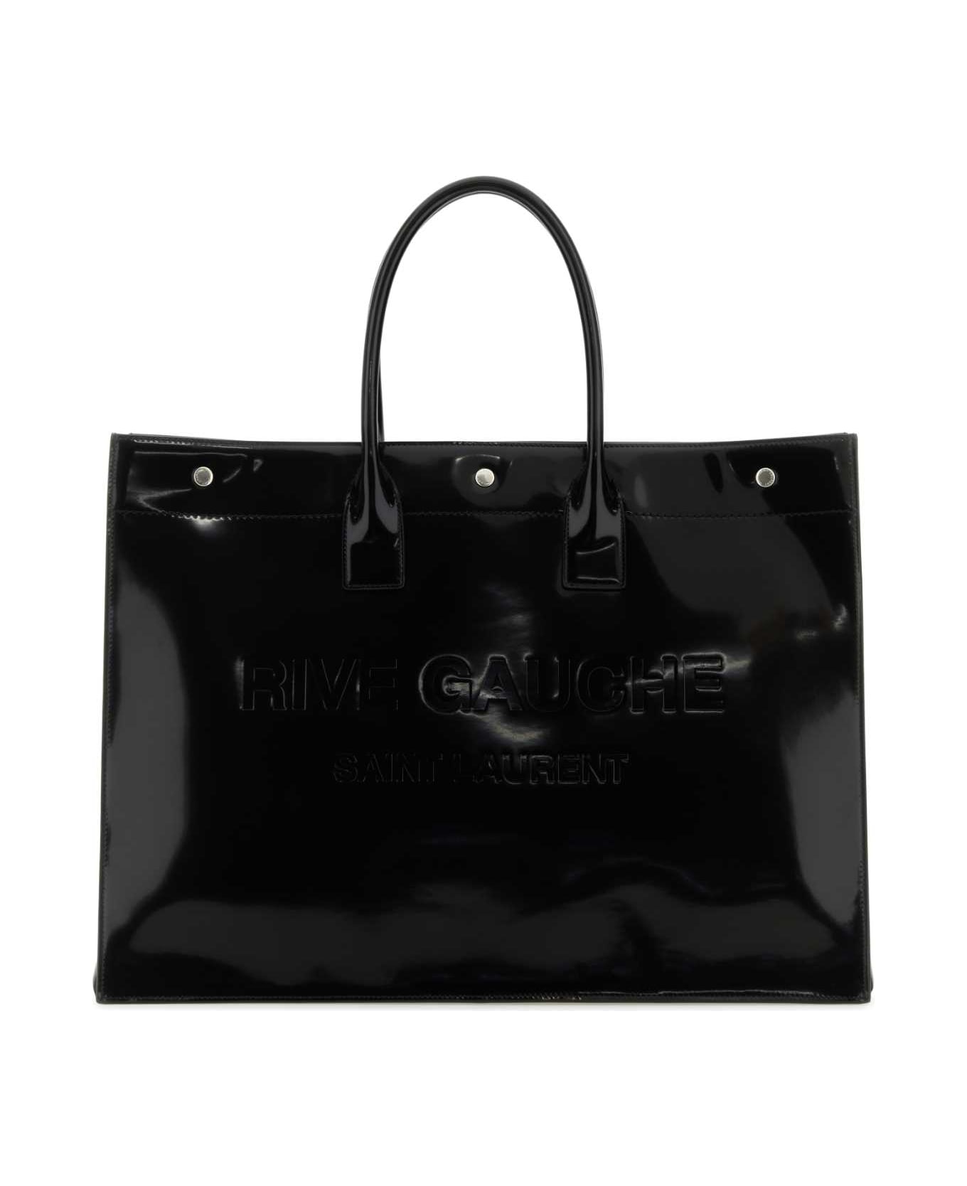 Saint Laurent Black Leather Large Rive Gauche Shopping Bag - NER0