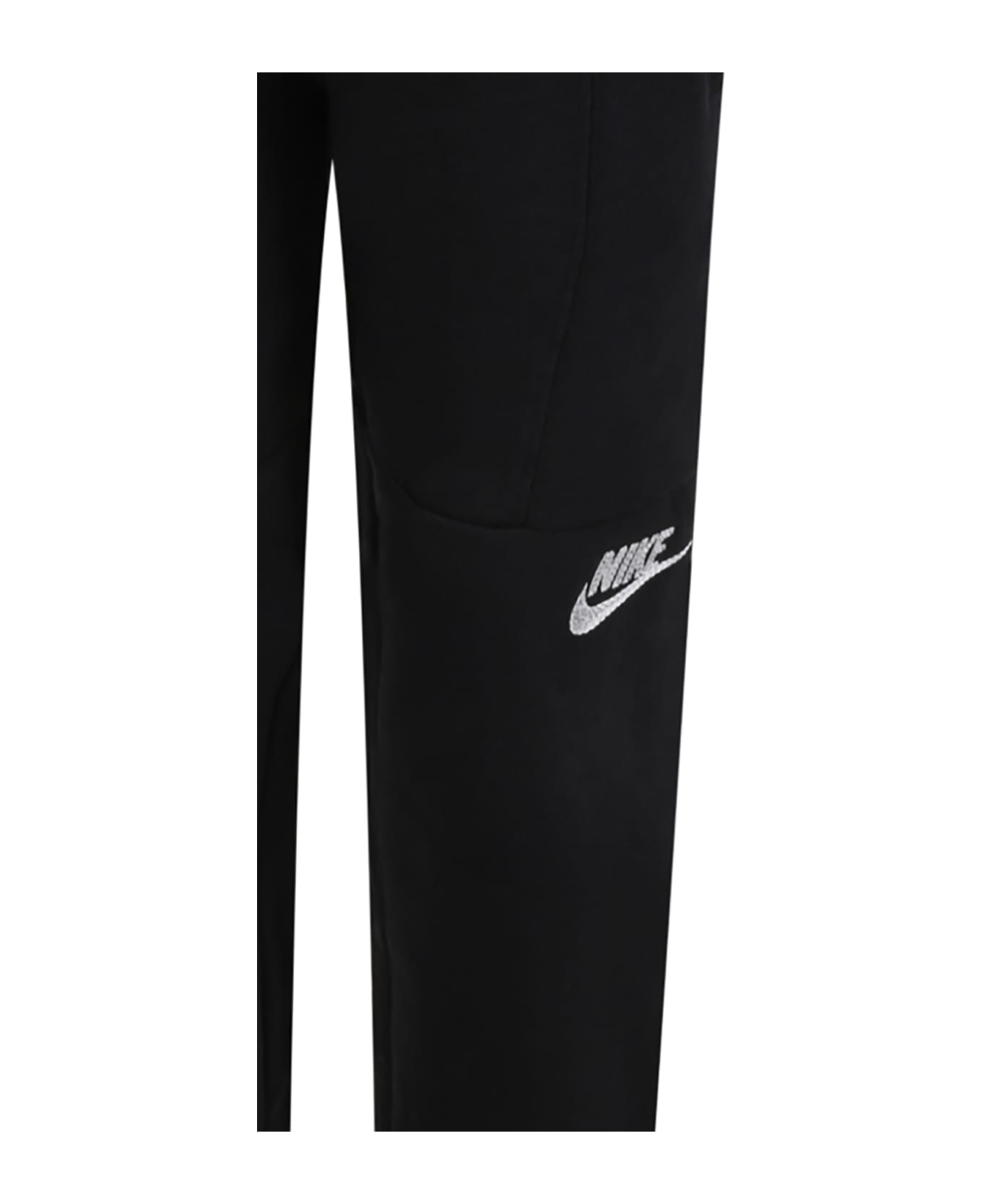 Nike Black Sweatpants For Boy With Double Logo - Black