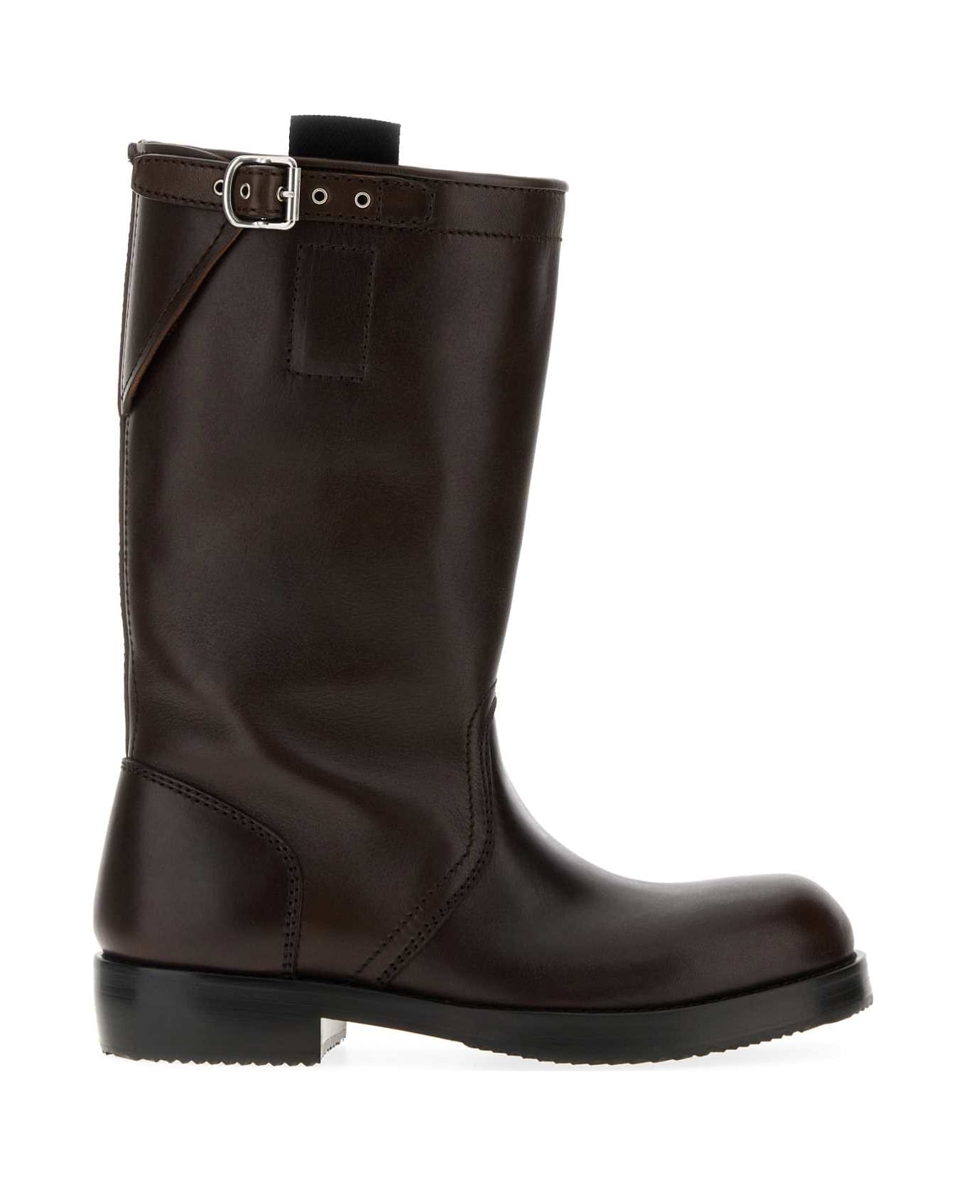 Dries Van Noten Dark Brown Leather Boots - DARKBROWN