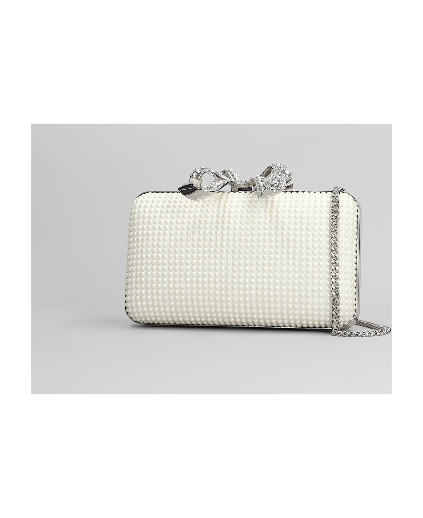 self-portrait Clutch In White Polyester - white