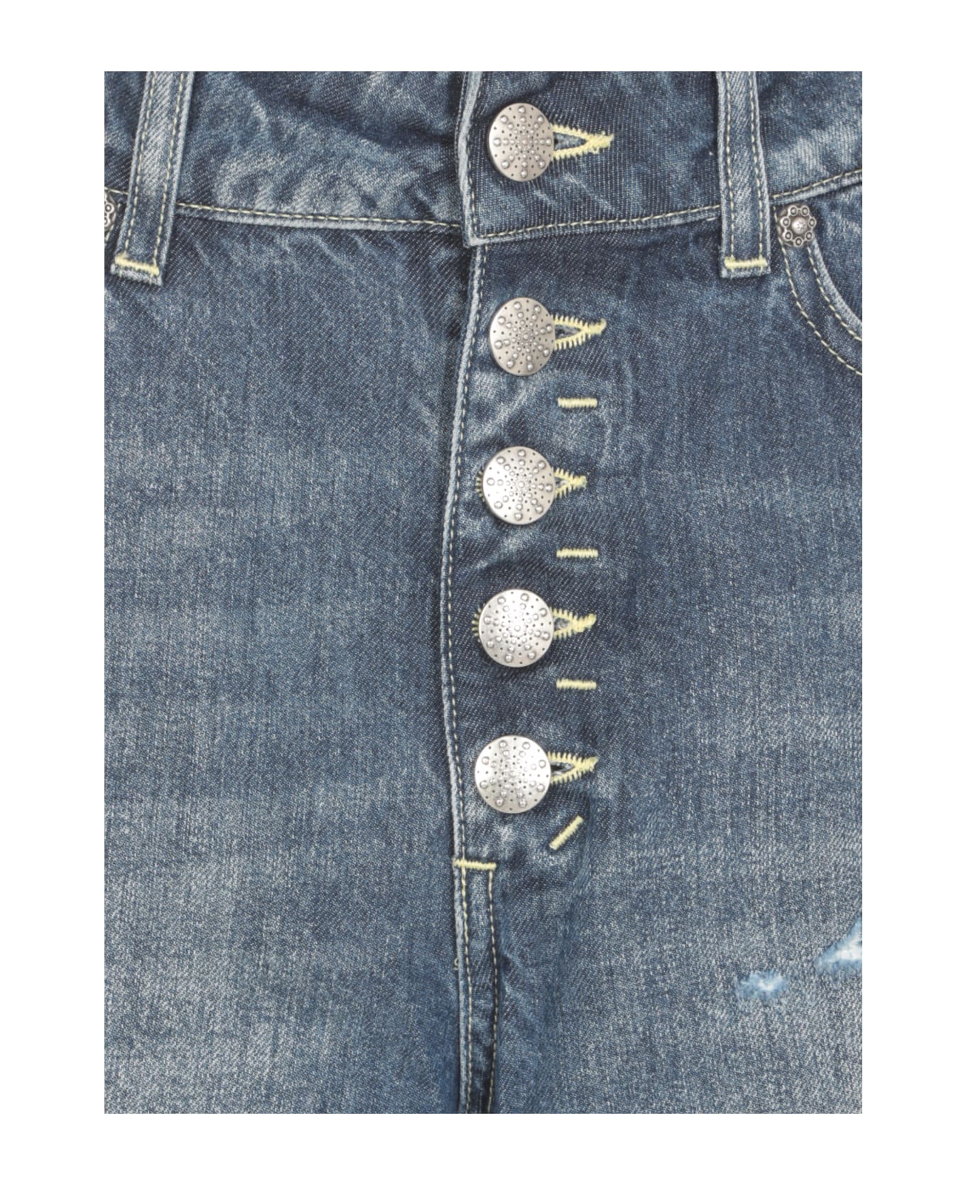 Dondup Distressed Buttoned Jeans - Blue