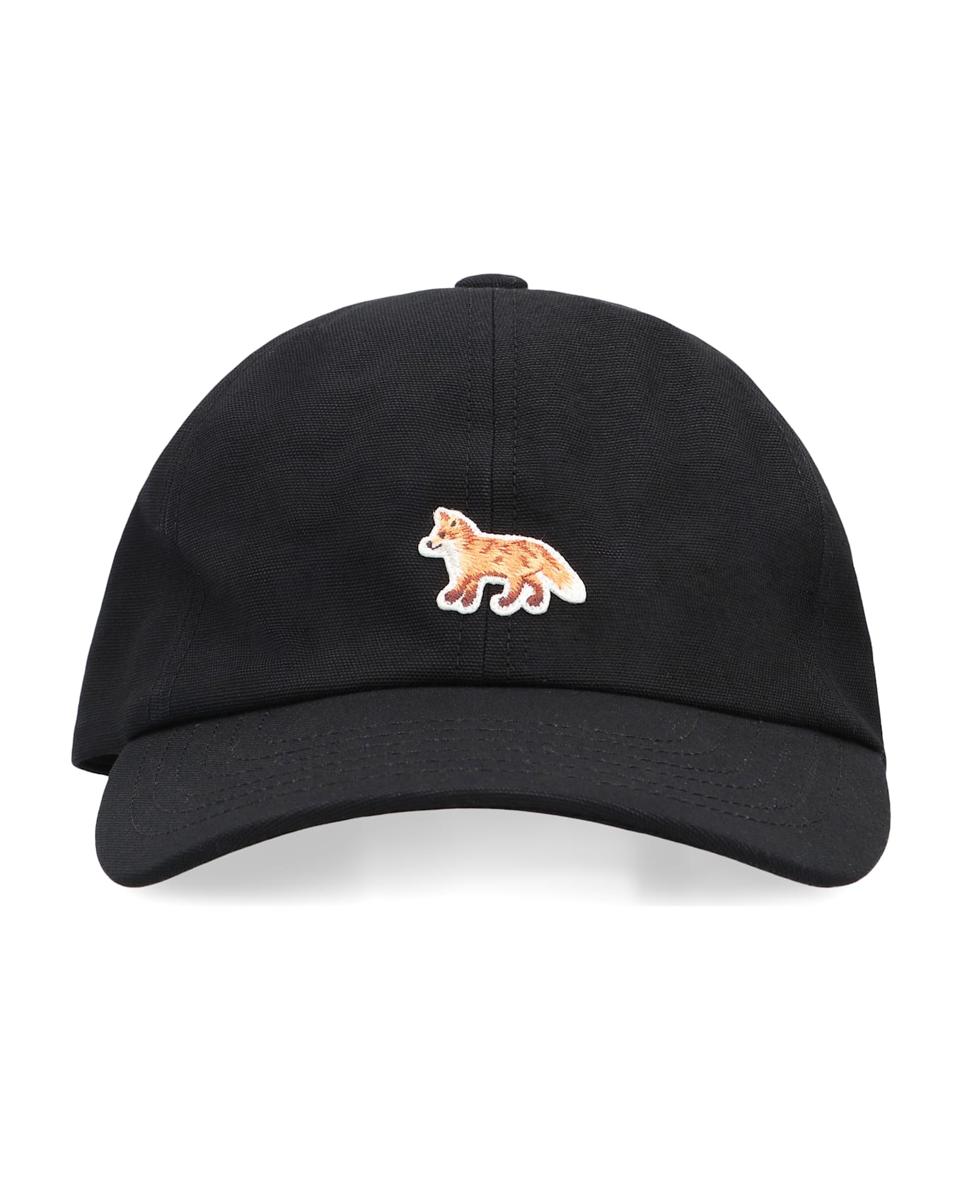 Maison Kitsuné Baseball Cap With Logo - black