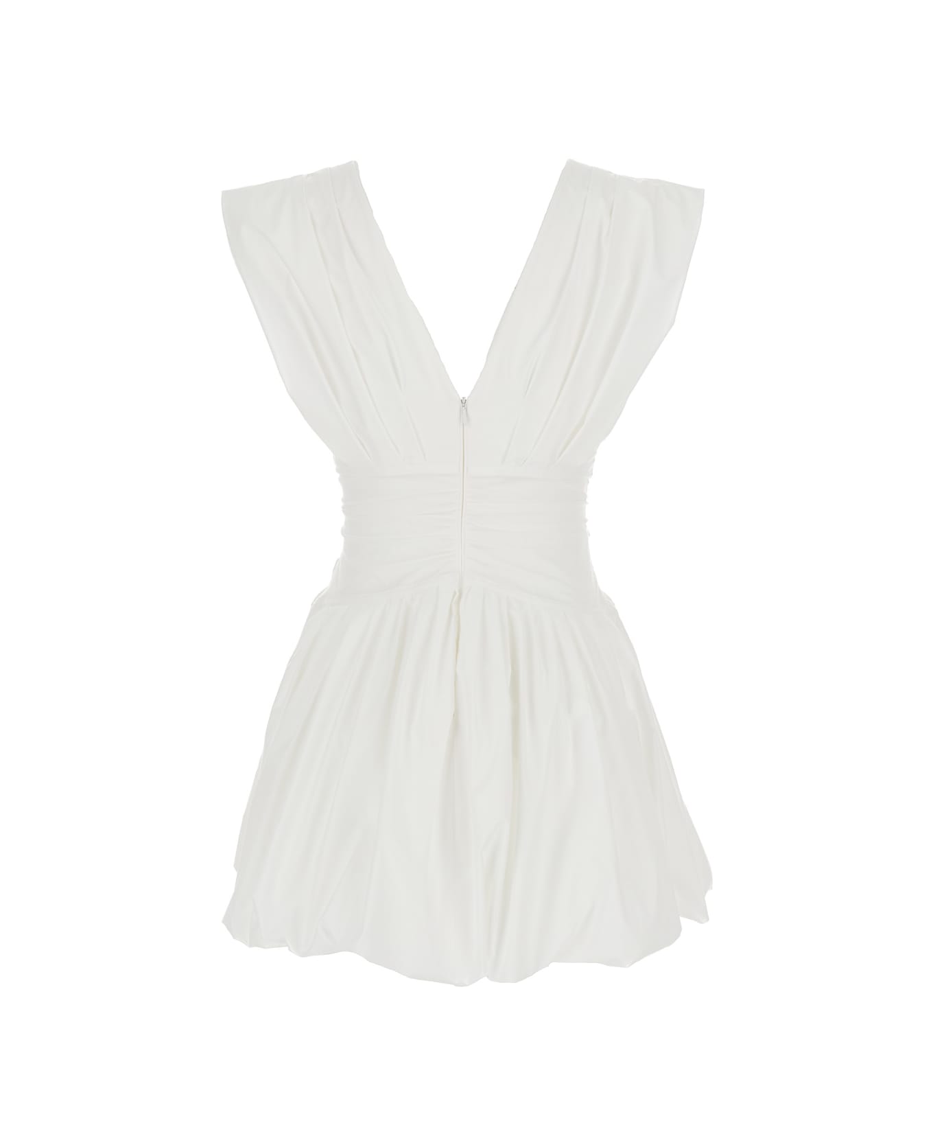 Philosophy di Lorenzo Serafini White Short Dress Waist Bow In Technical Fabric Woman - White ワンピース＆ドレス