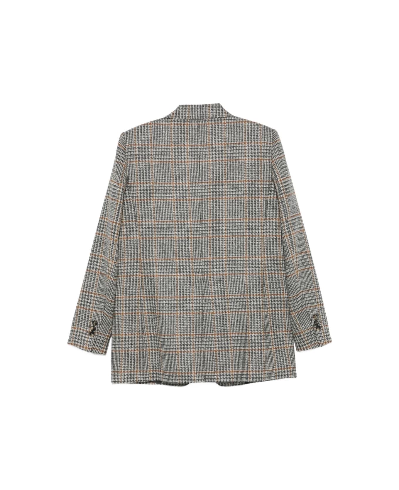 Alberto Biani Grey Checked Jacket - Grey