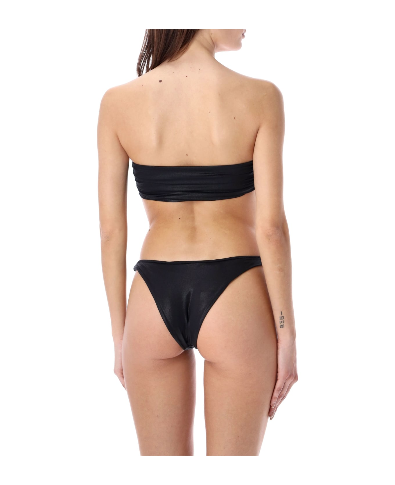 The Attico Bandeau Bikini Lycra Wet - BLACK ビキニ