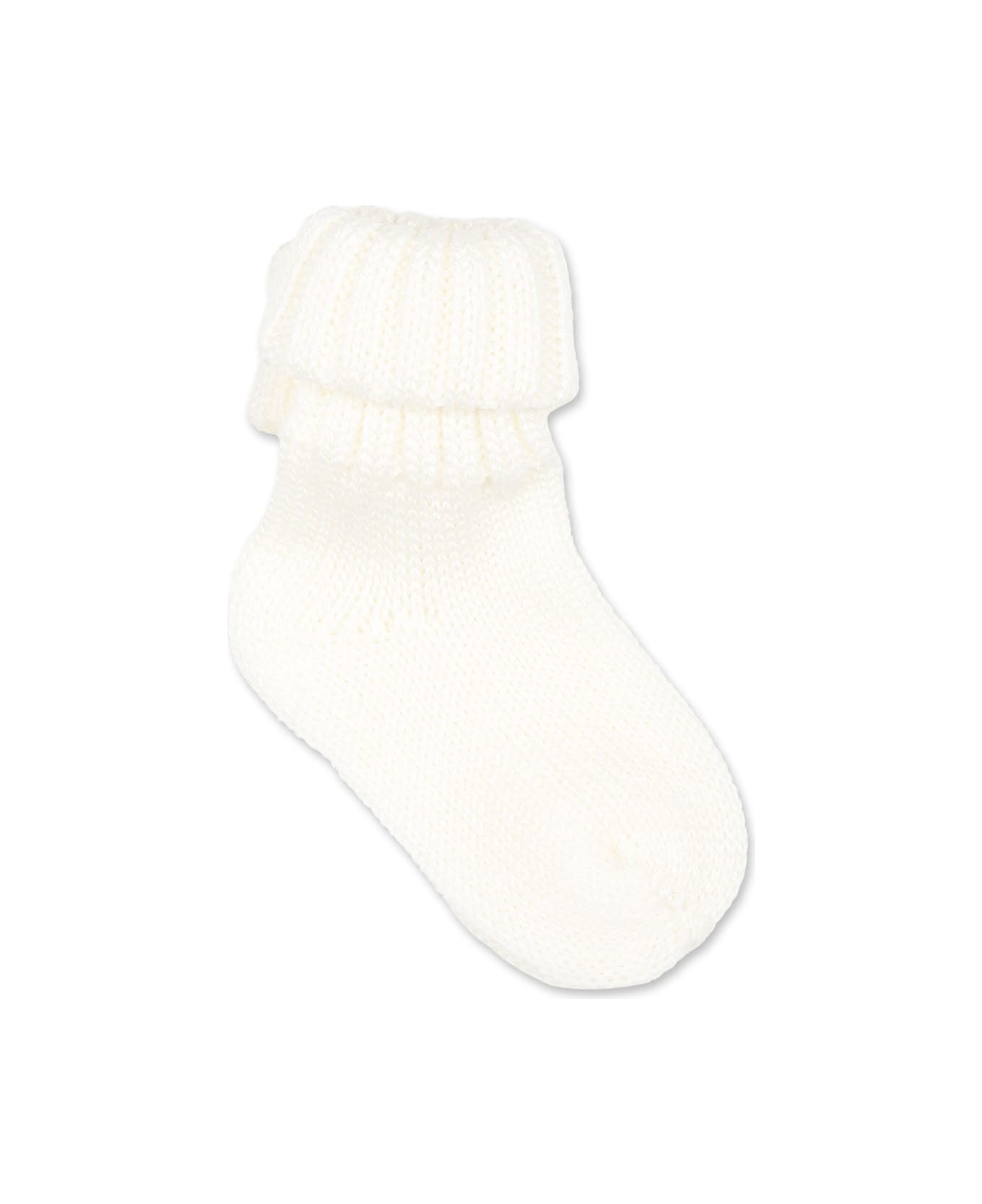 Little Bear White Socks For Babykids - White