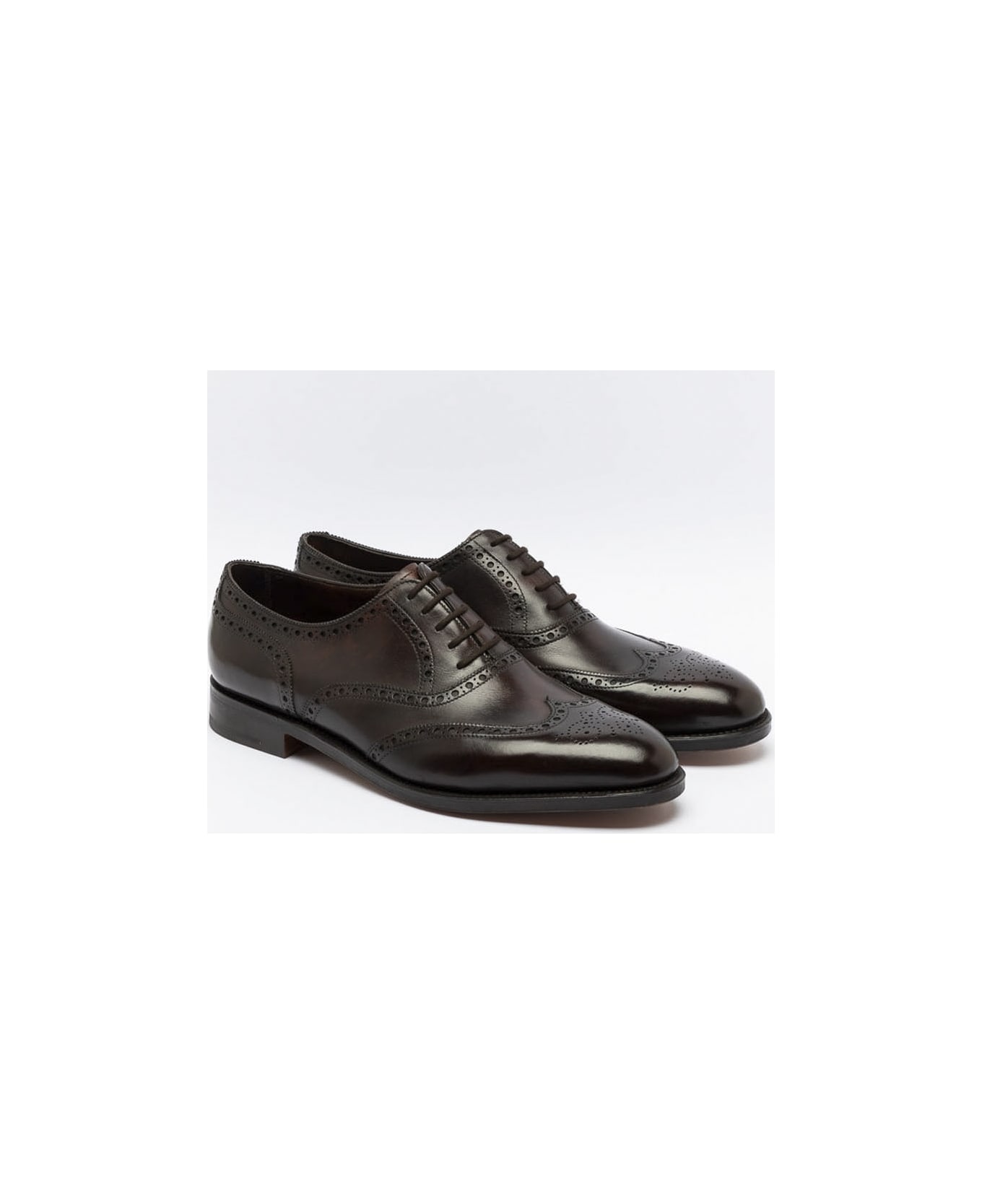 John Lobb Stowey Dark Brown Museum Calf Oxford Shoe - Marrone