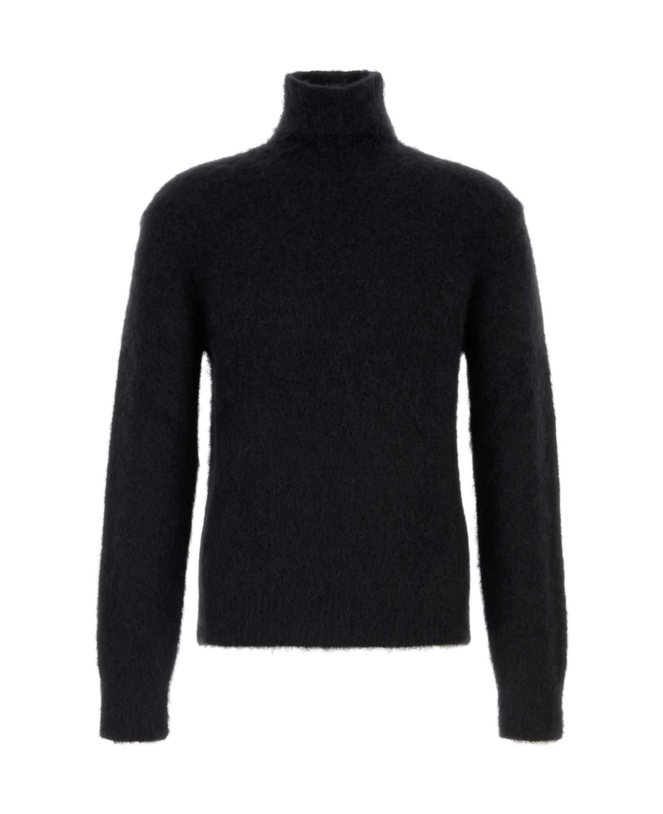 【送料&関税込】Ami Alexandre Mattiussi Black Stretch Mohair Ami Alexandre Mattiussi Black Stretch Mohair Blend Sweater