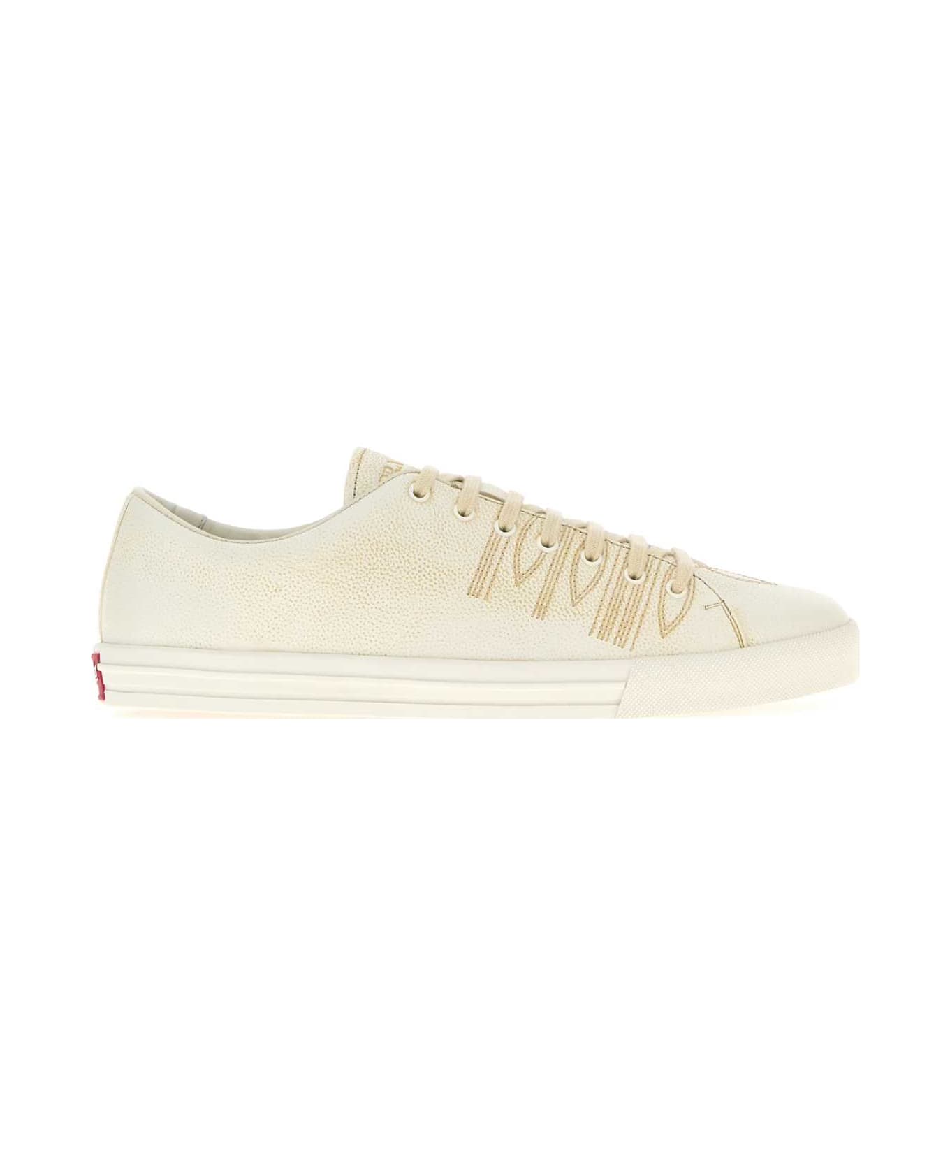Prada Ivory Leather Sneakers - TALCO
