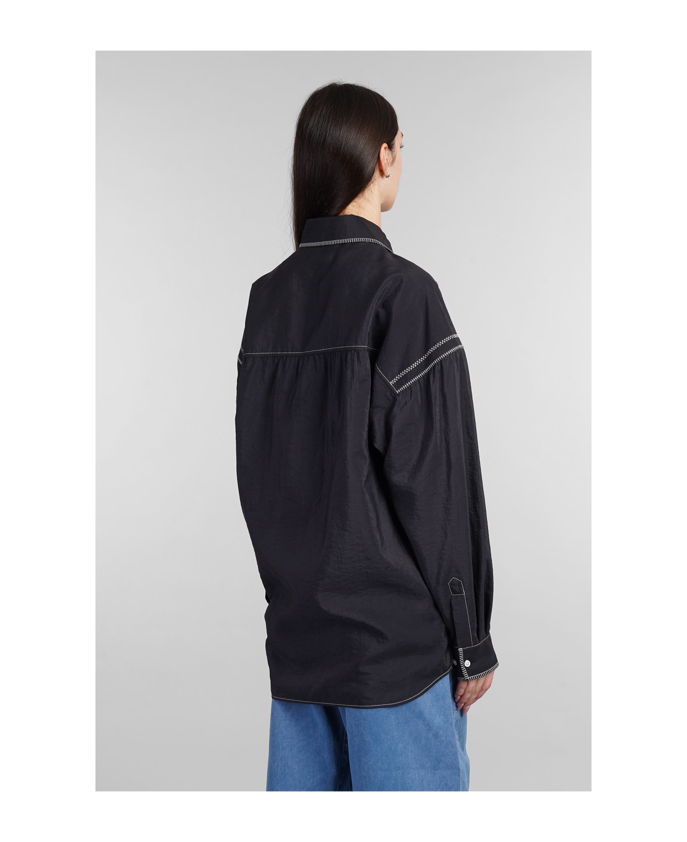 Lemaire Shirt In Black Silk - black