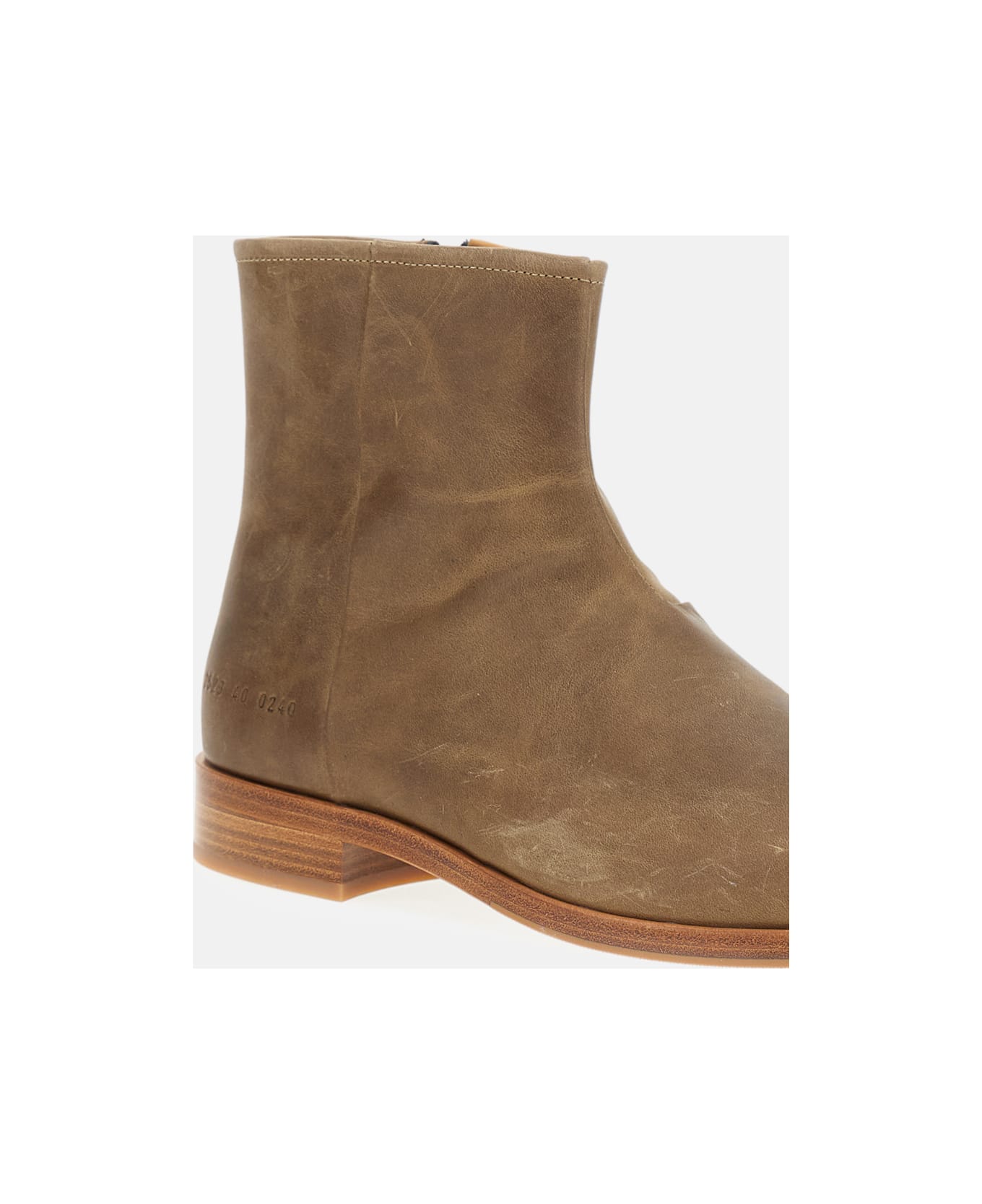 Common Projects Zipper Boot In Waxed Suede - Beige