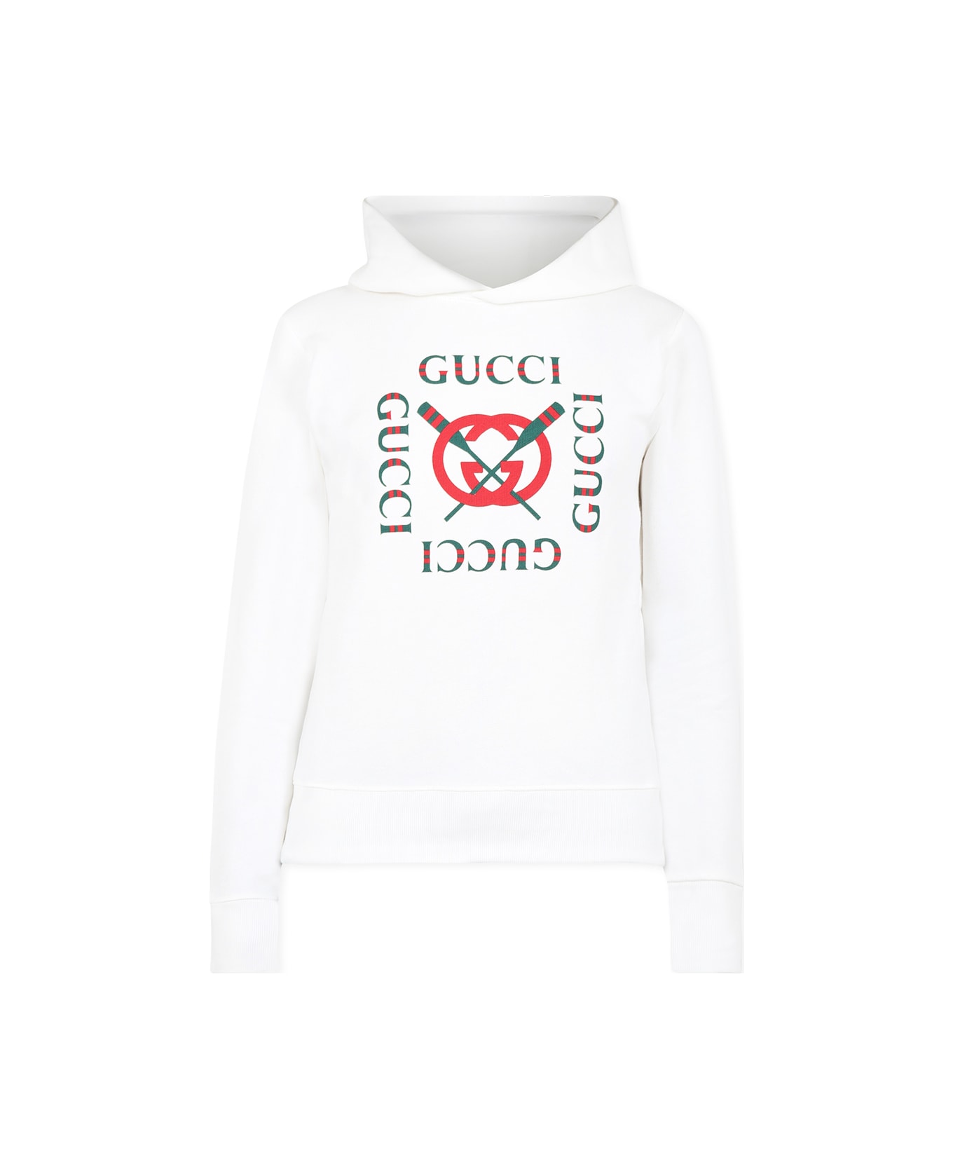 Gucci White Sweatshirt For Boy With Logo - White