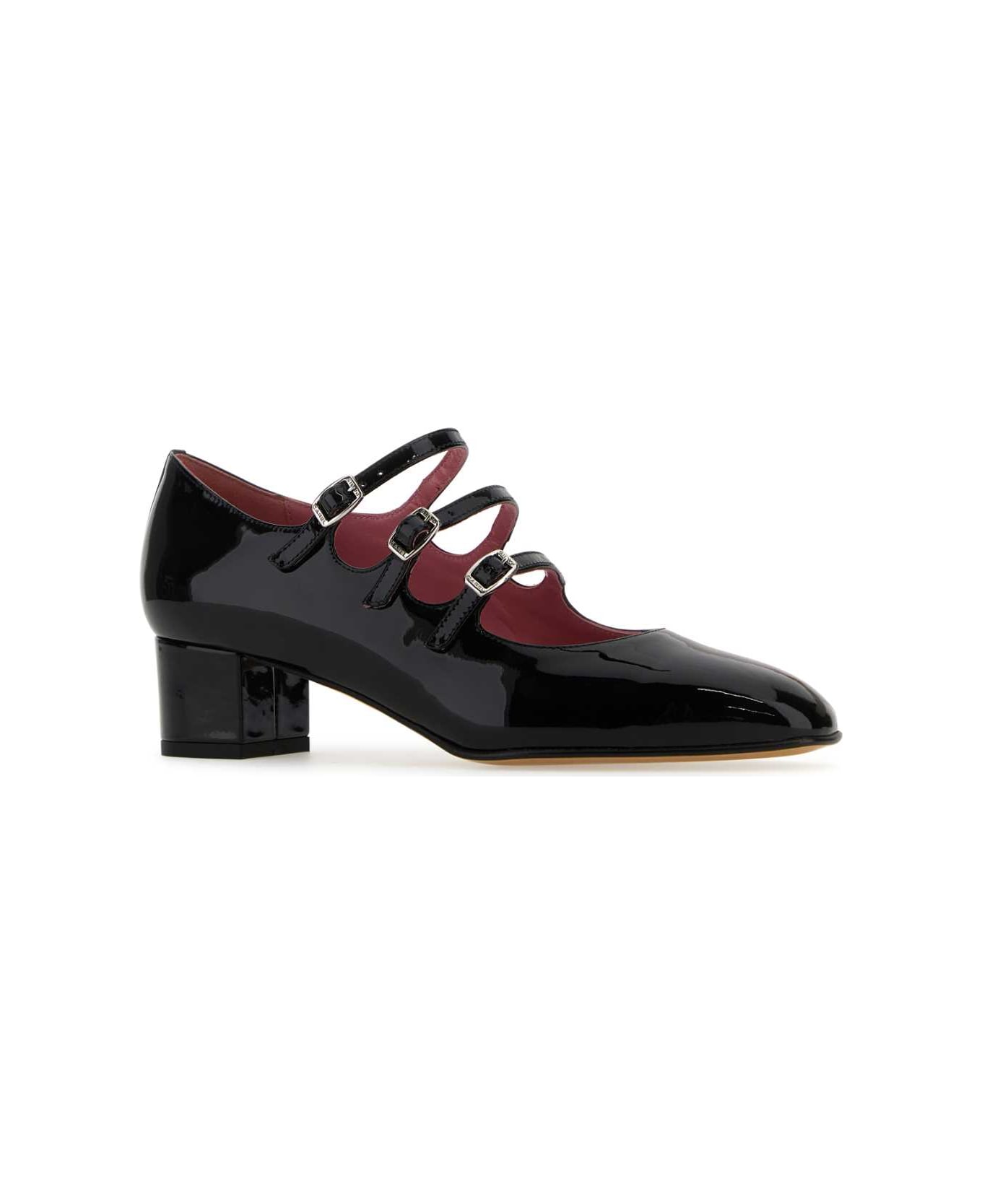 Carel Black Leather Kina Pumps - BLACK