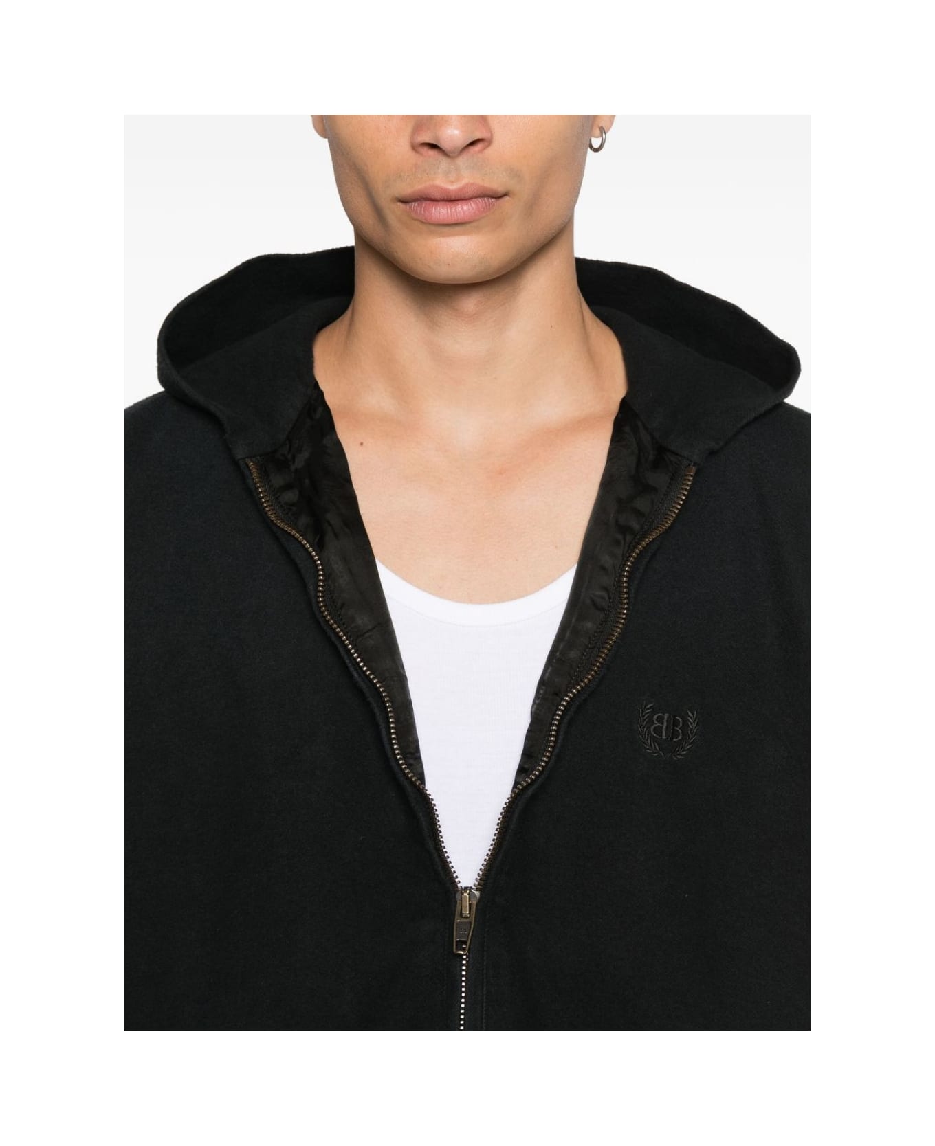 Balenciaga Flanned Hooded Jacket - Black