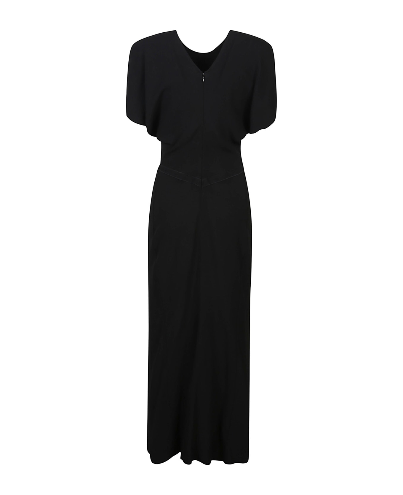 Victoria Beckham Gathered Waist Midi Dress - Black