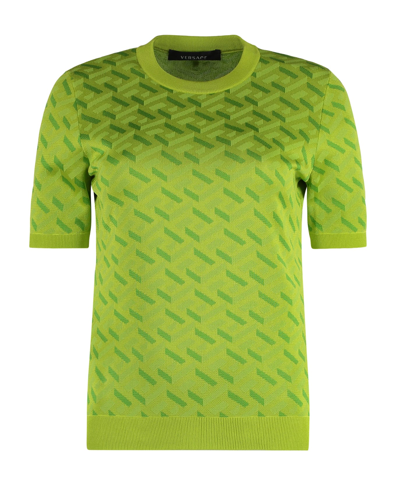 Versace Knitted Silk-blend T-shirt - green