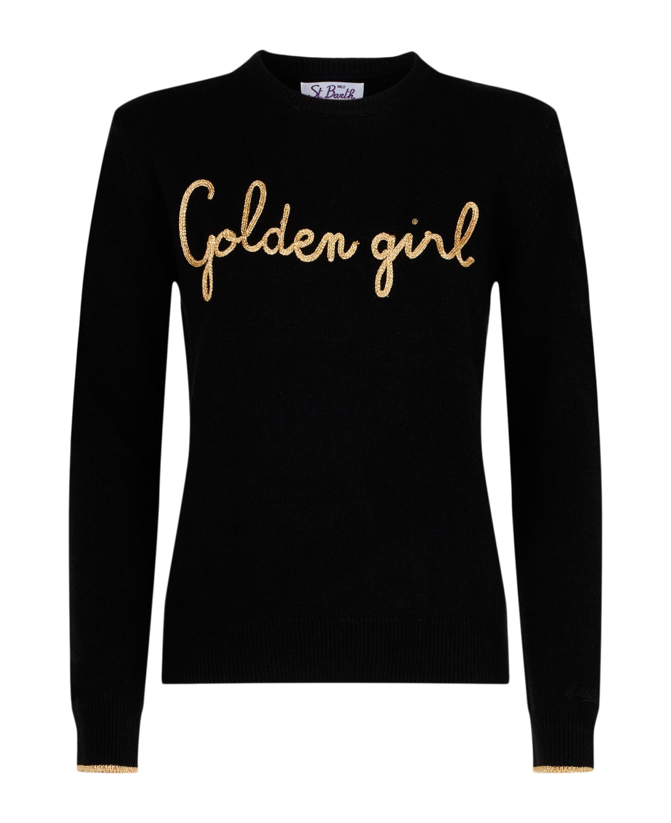 MC2 Saint Barth Woman Sweater With Golden Girl Embroidery