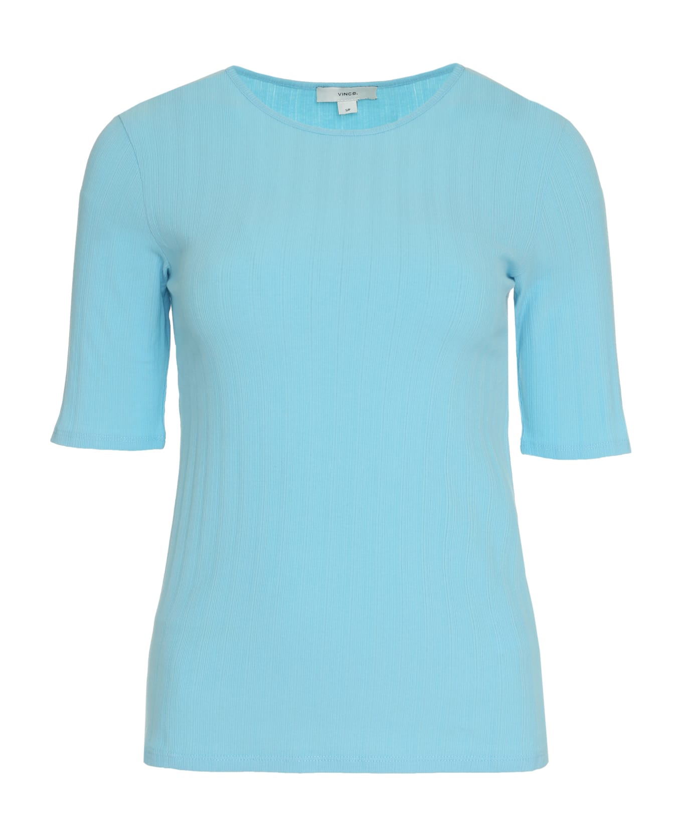 Vince Cotton Knit T-shirt - Light Blue