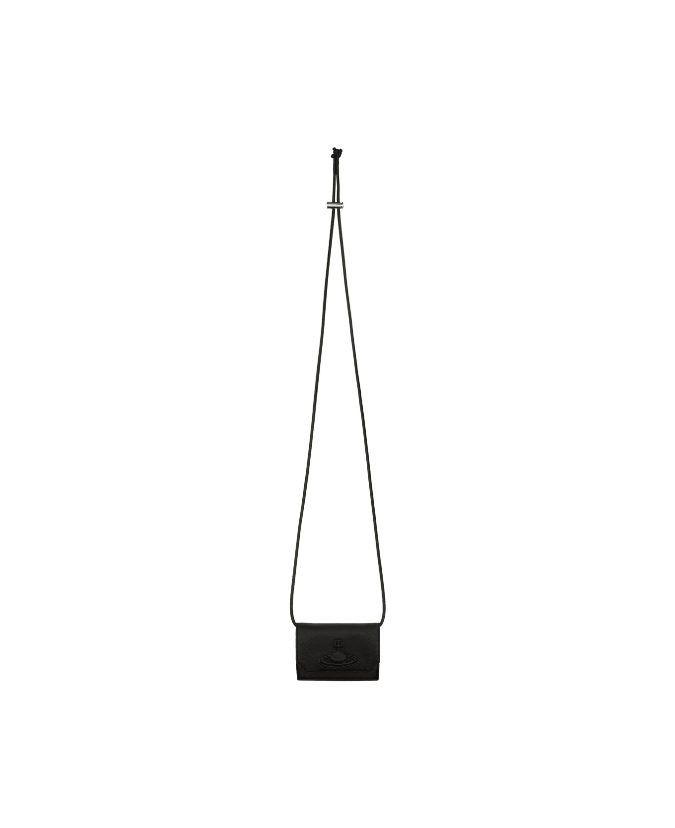 Vivienne Westwood Card Holder With Shoulder Strap - BLACK