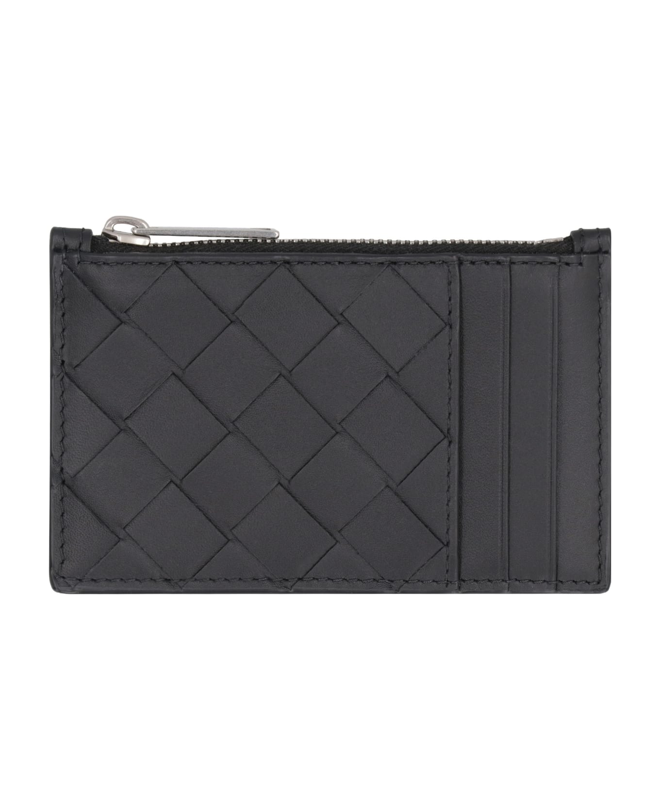 Bottega Veneta Leather Card Holder - black