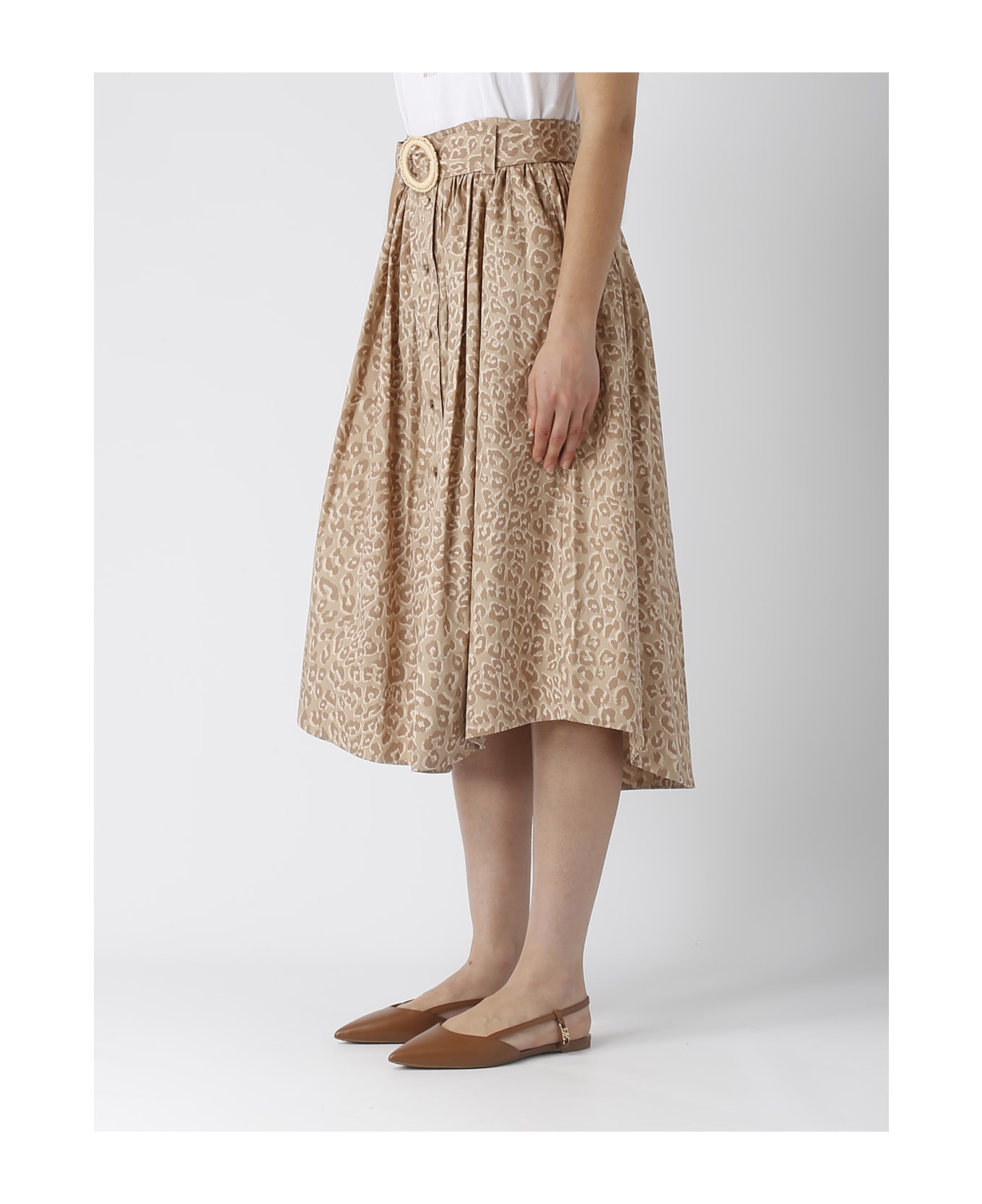 TwinSet Cotton Skirt - ECRU'