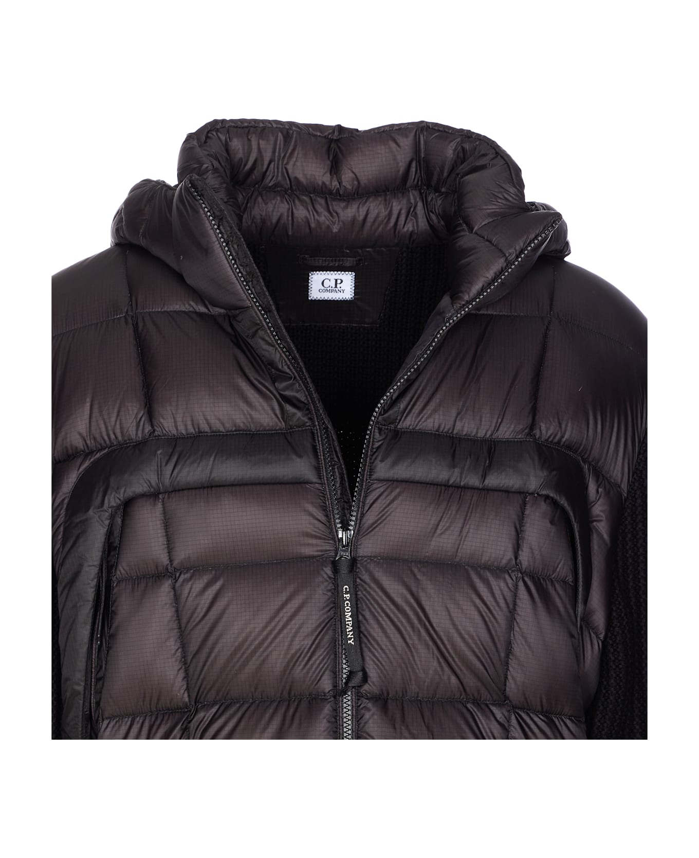 C.P. Company Padded And Knitted Goggle Jacket - Black