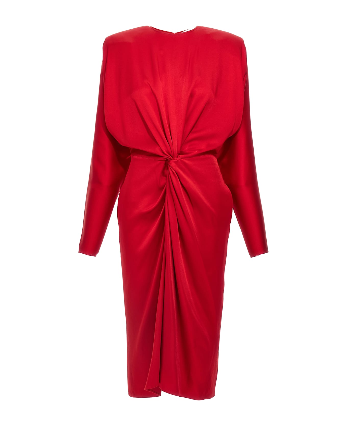 Stella McCartney 
satin Twist Midi
 Dress - Red