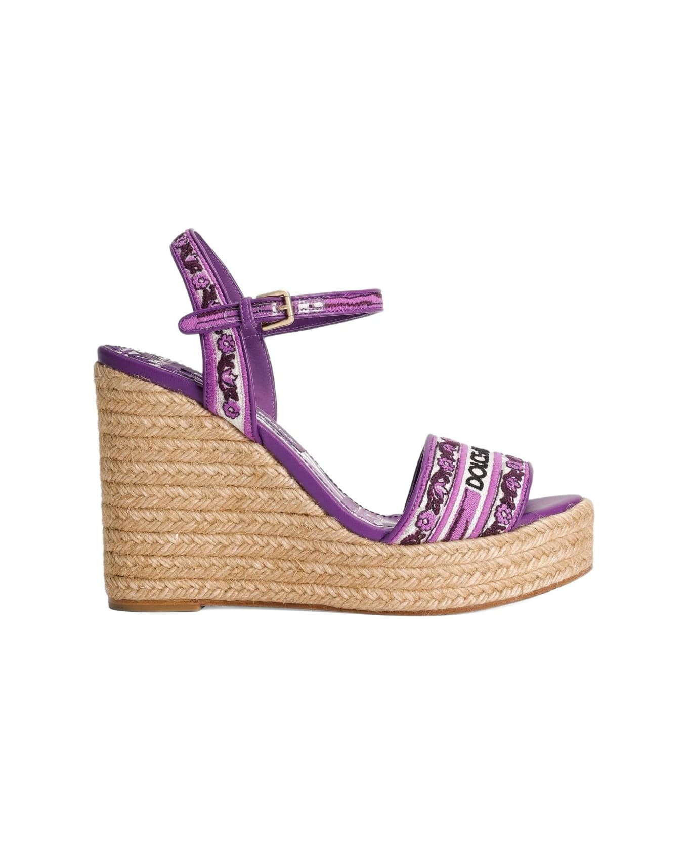 Dolce & Gabbana Dolce &amp; Gabbana 90mm Majolica Print Sandals - Purple