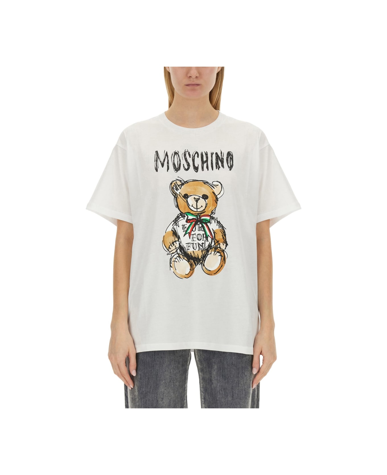 Moschino Teddy Bear Print T-shirt - WHITE