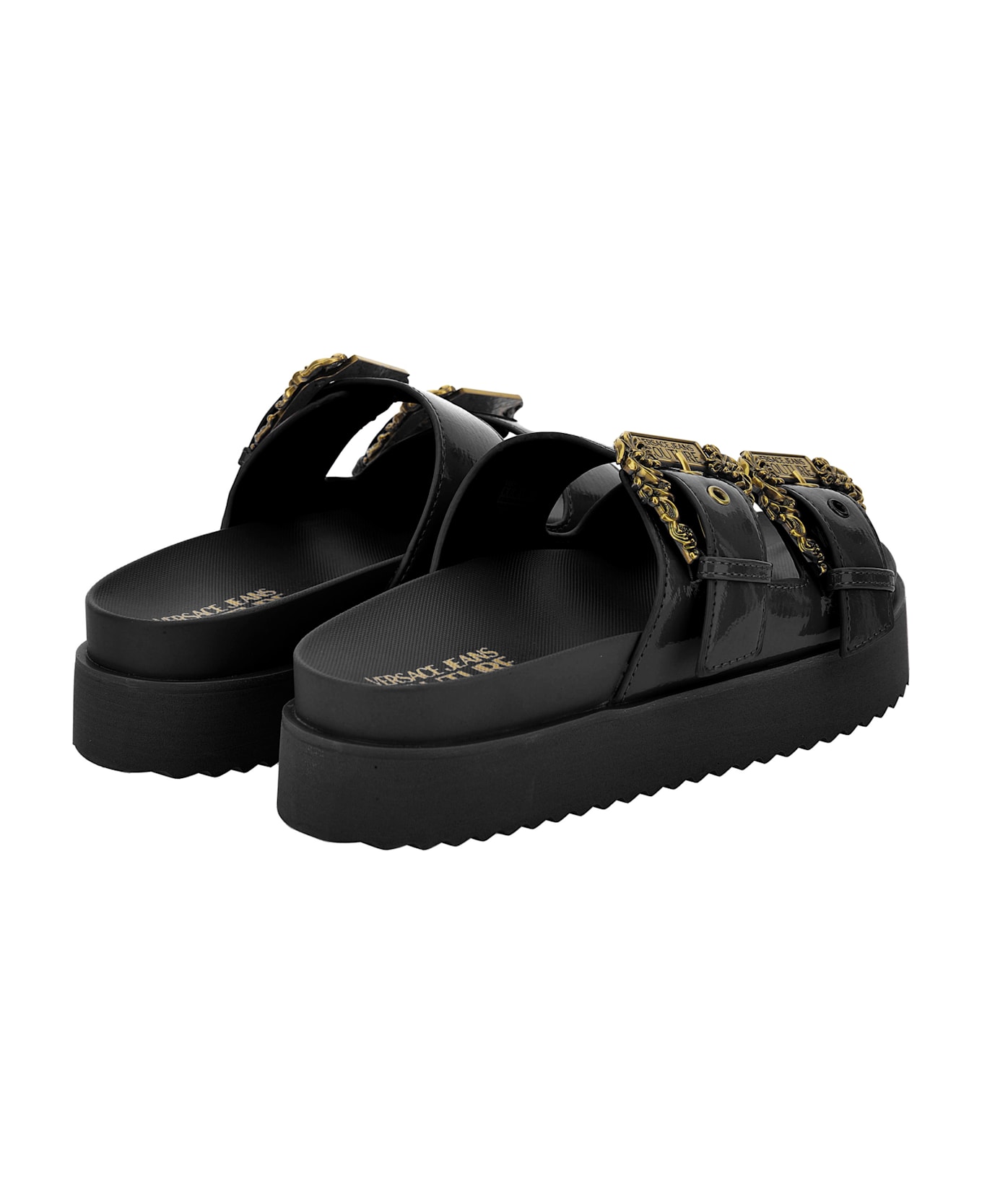 Versace Jeans Couture Black Slides - Black