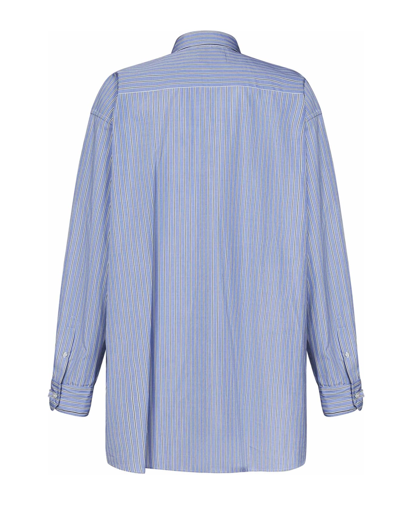 Maison Margiela Striped Oversize Shirt - Blue