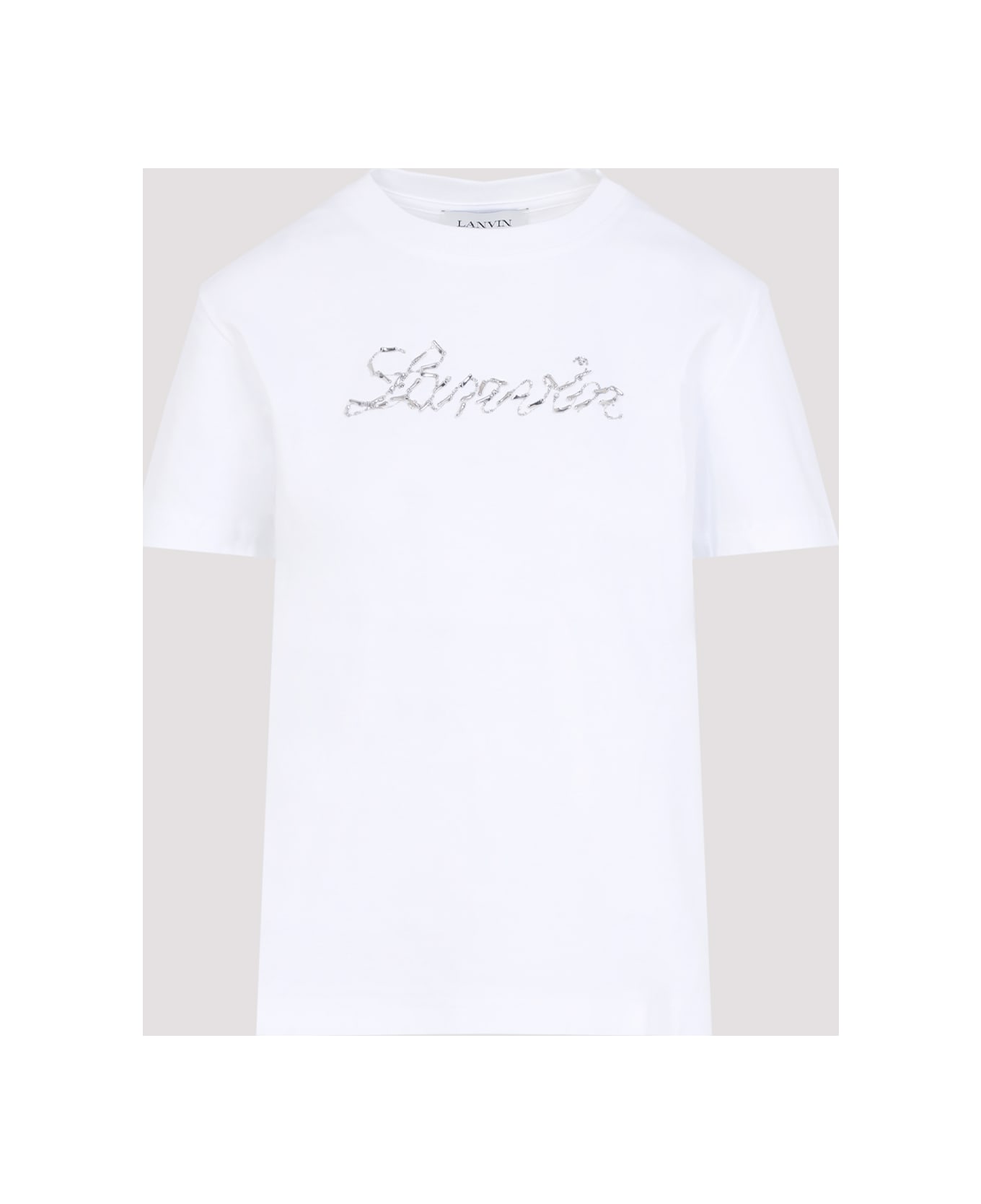 Lanvin Embroidered Script Logo T-shirt - Optic White