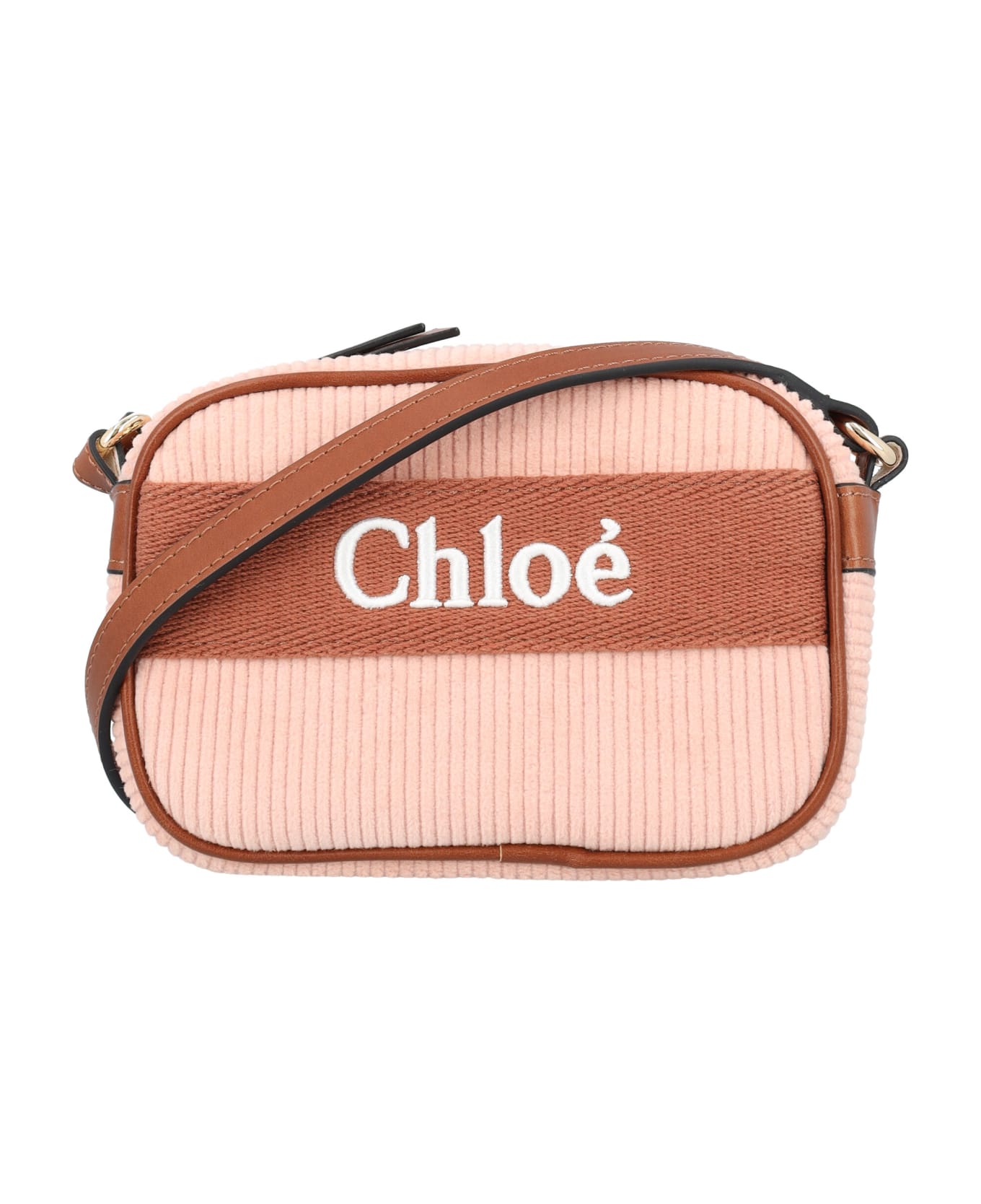 Chloé Ribbed Shoulder Bag - ROSE