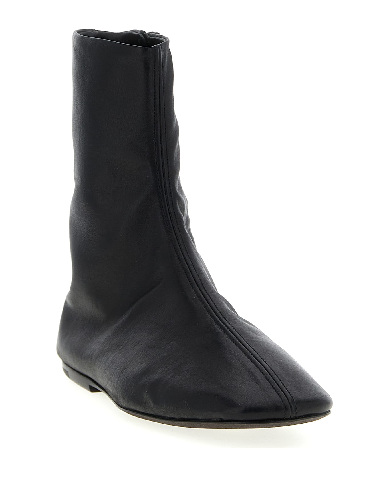 Dries Van Noten Leather Ankle Boots - Black  