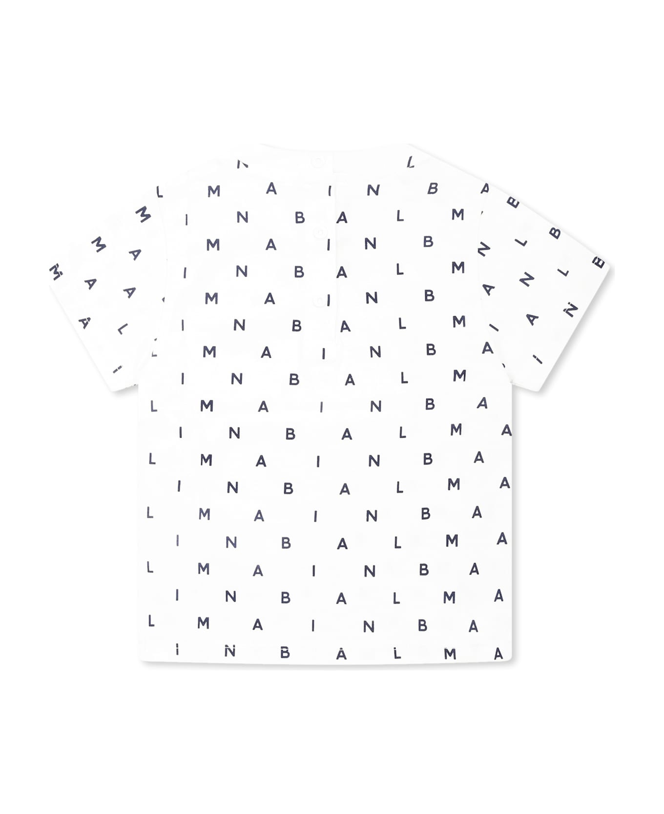 Balmain White T-shirt For Babykids With Logo - White