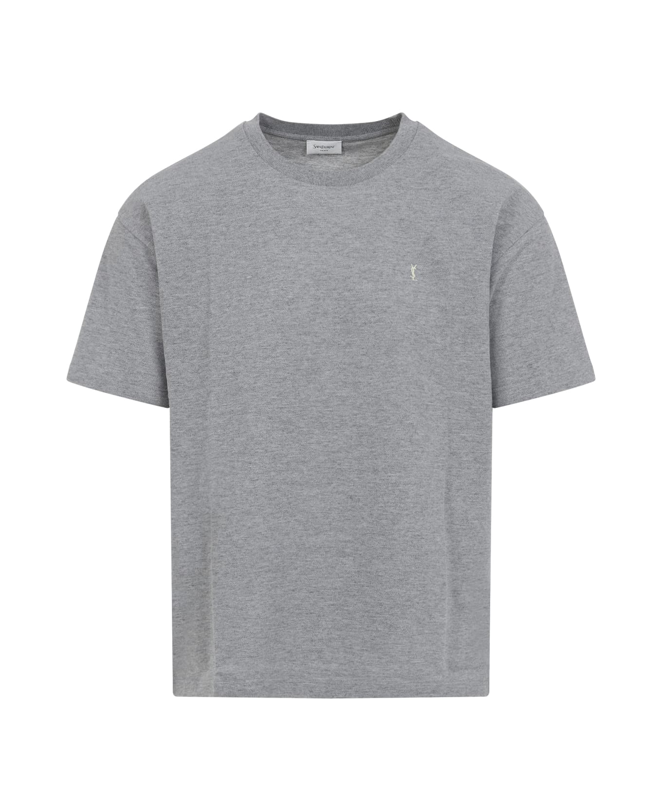 Saint Laurent Cotton T-shirt - Gris Chine