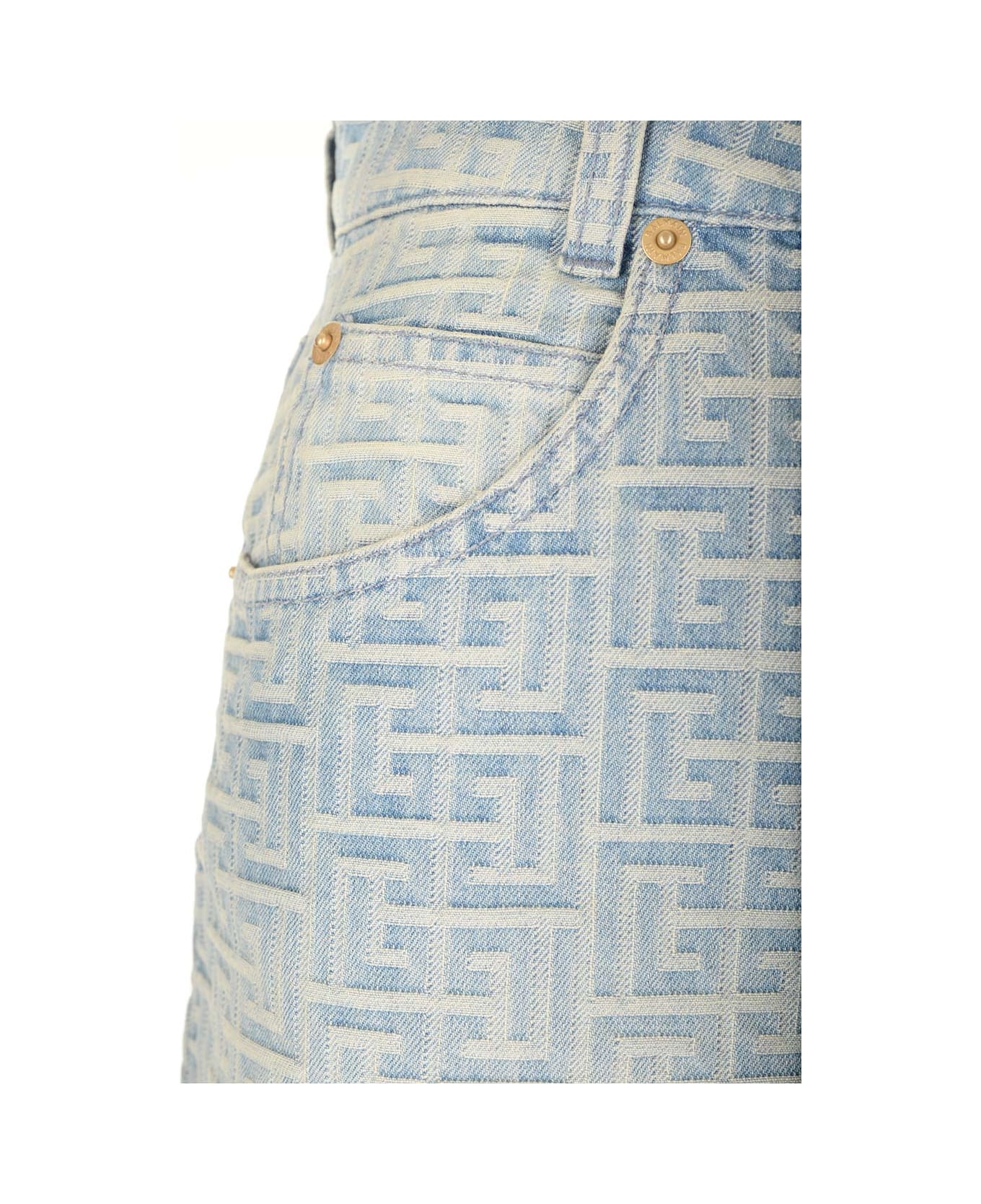 Balmain High-waisted Shorts - Light blue ショートパンツ