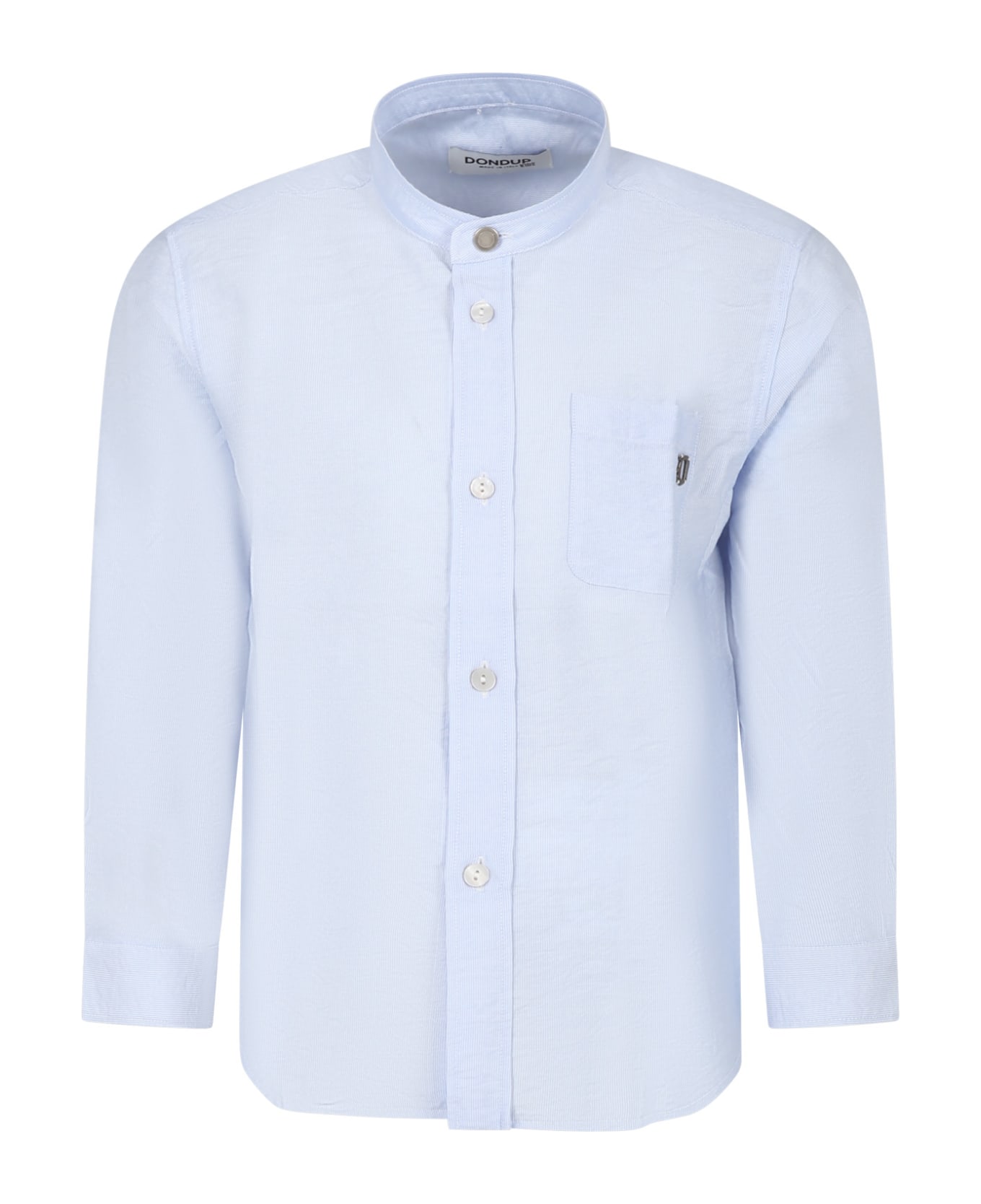 Dondup Light Blue Shirt For Boy With Logo - Light Blue シャツ
