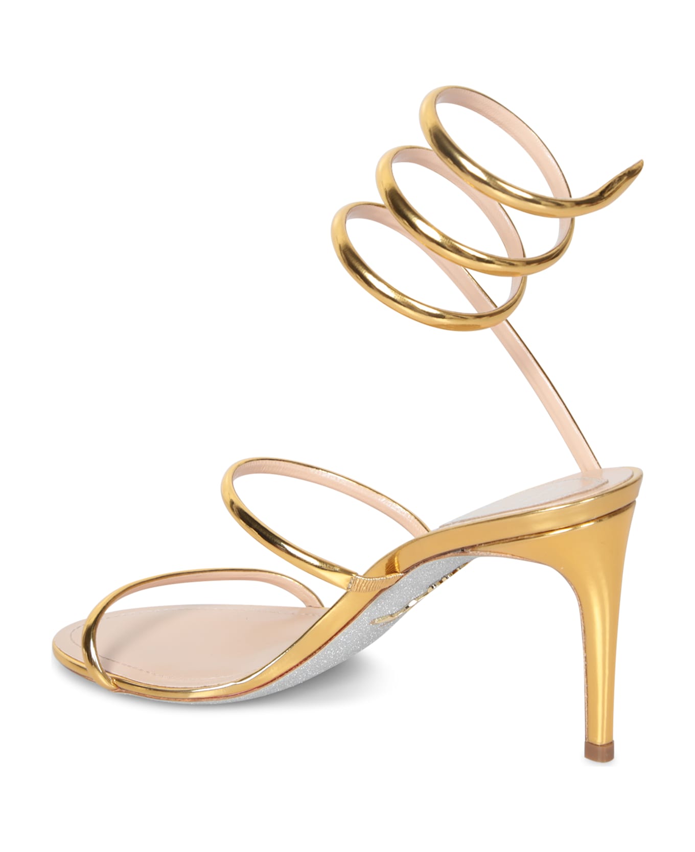 René Caovilla Cleo 080 Gold Sandals - Metallic