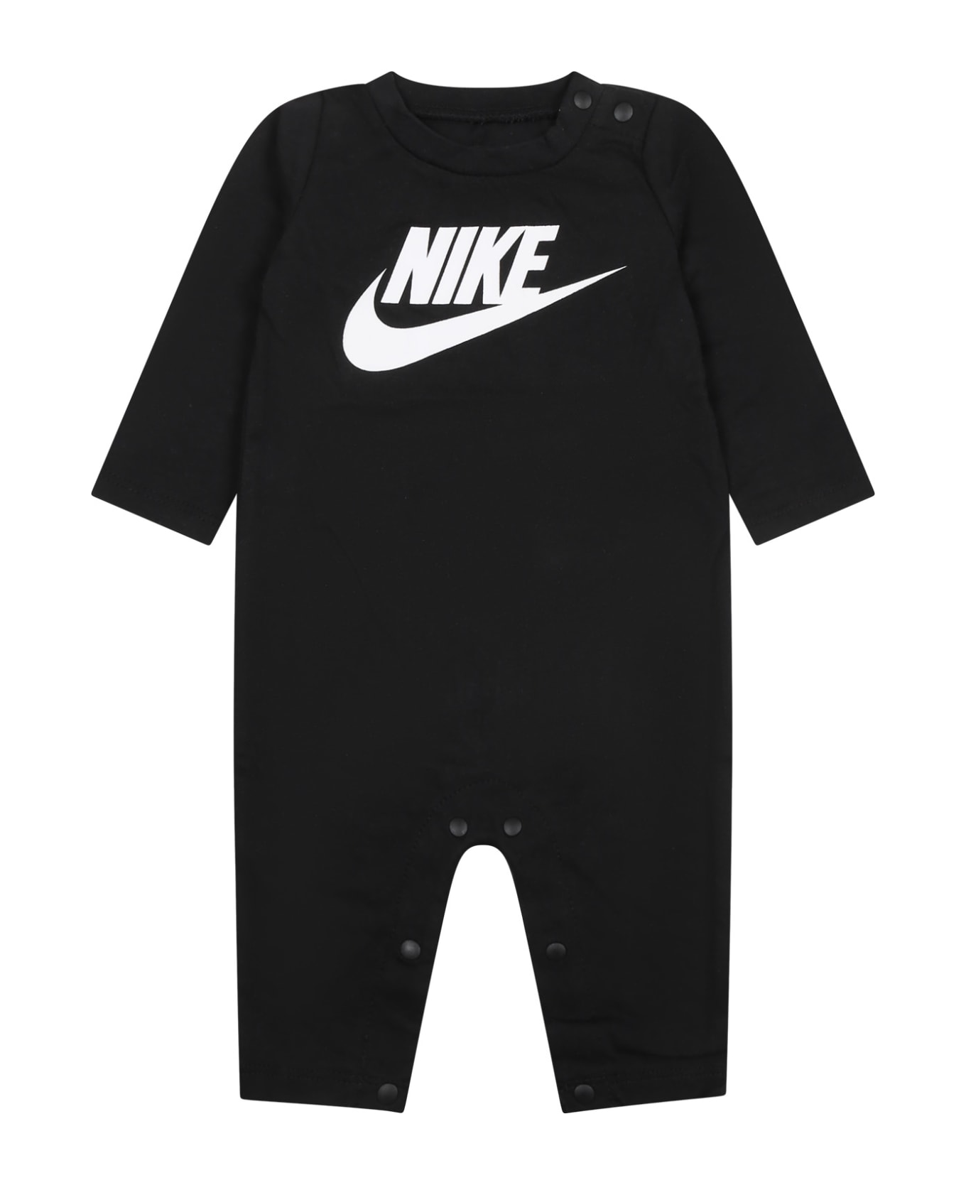 Nike Black Babygrow For Baby Boy With Swoosh - Black