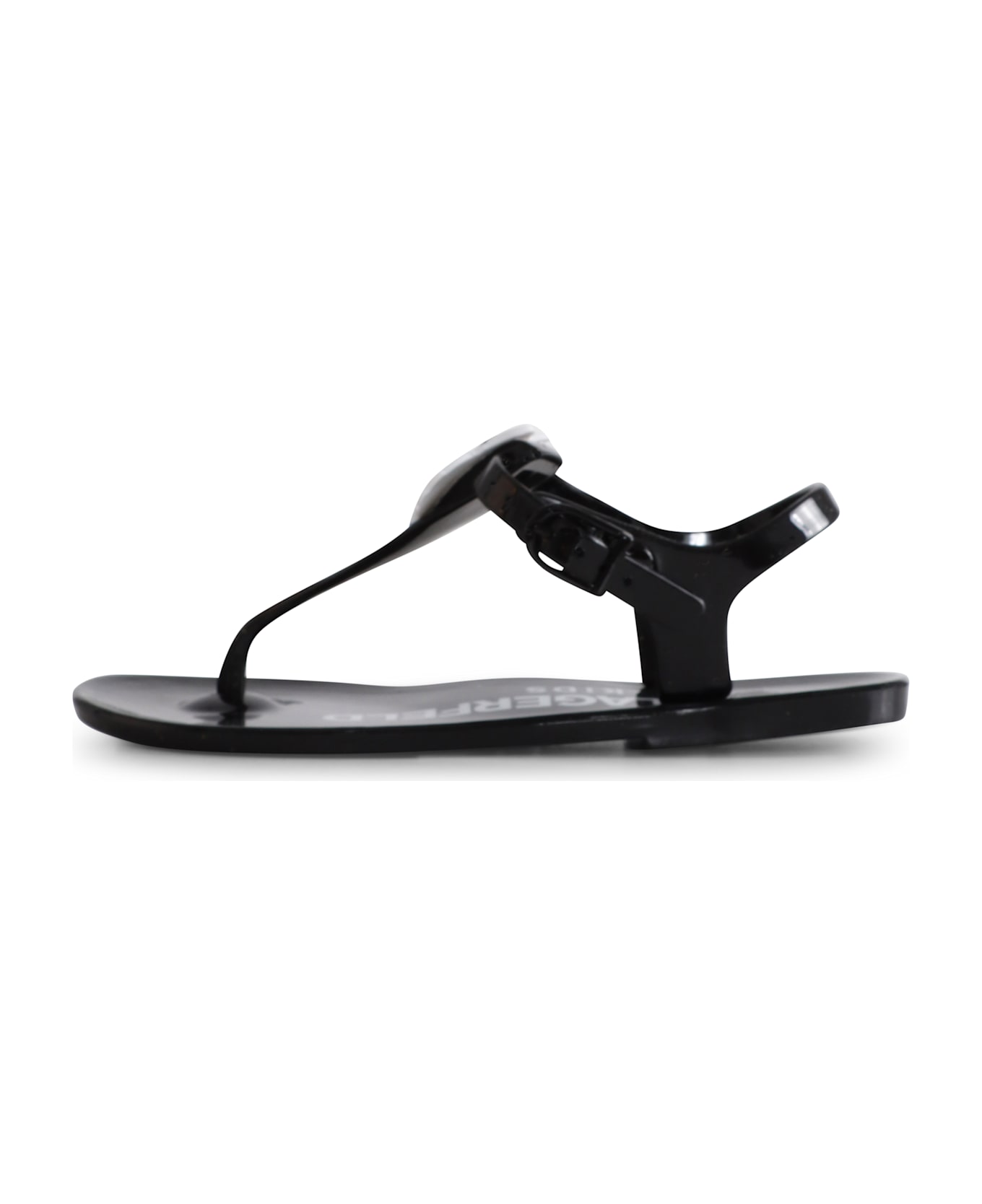 Karl Lagerfeld Kids Black Flip Flops For Girl With Karl And Choupette - Black