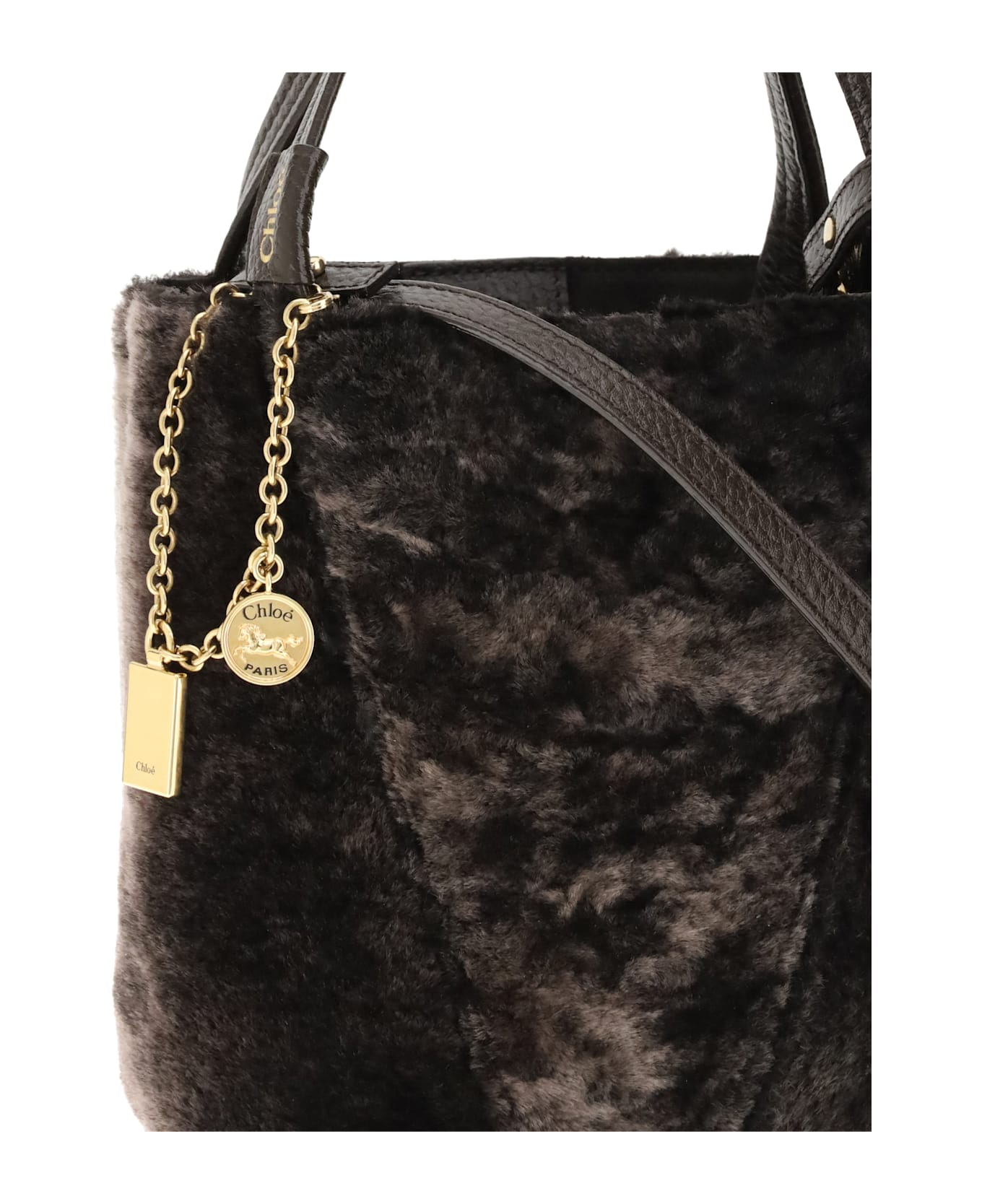 Chloé Shearling Spin Tote Bag