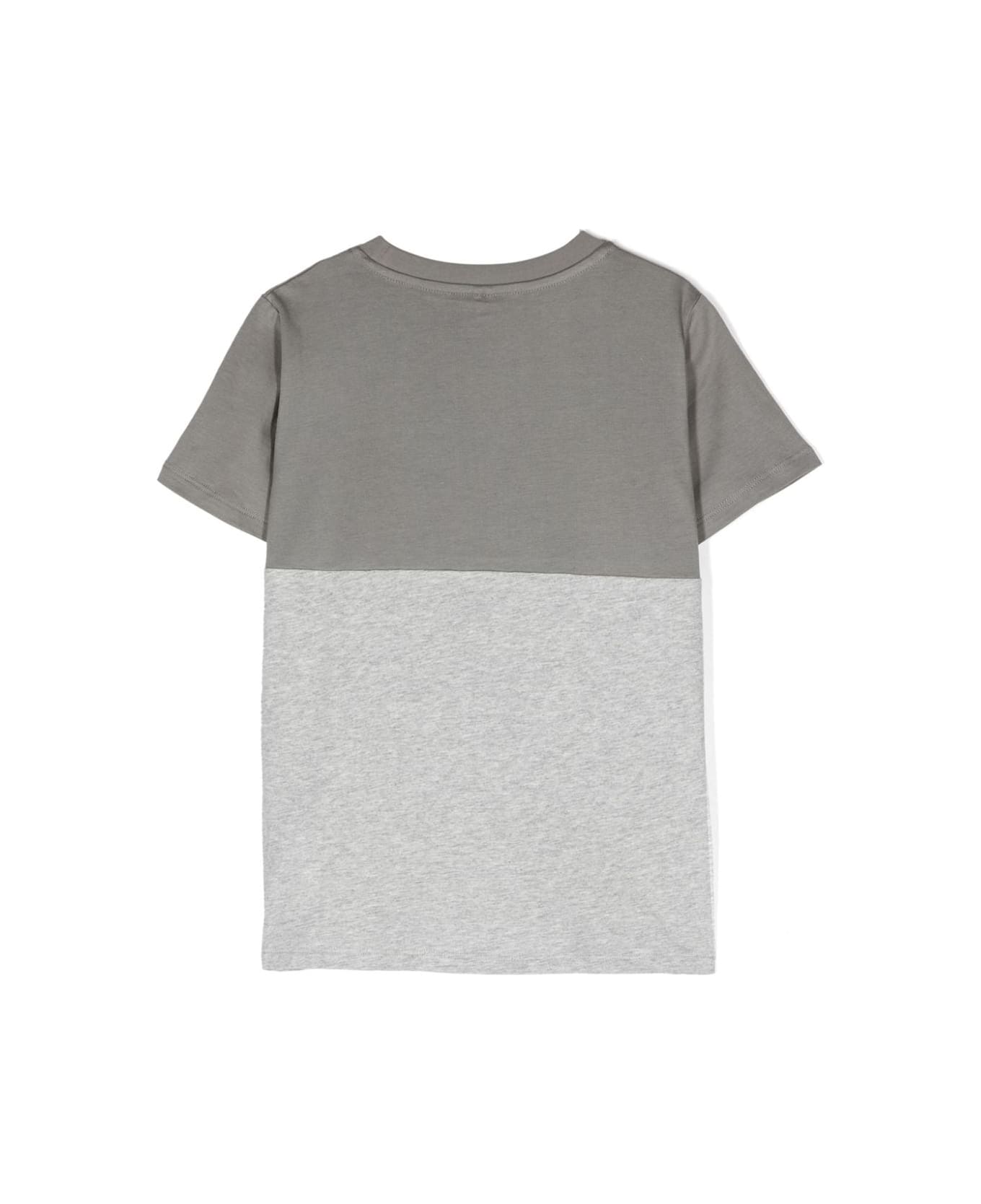 Stella McCartney Kids Shark Face Colourblock T-shirt In Grey - Grey