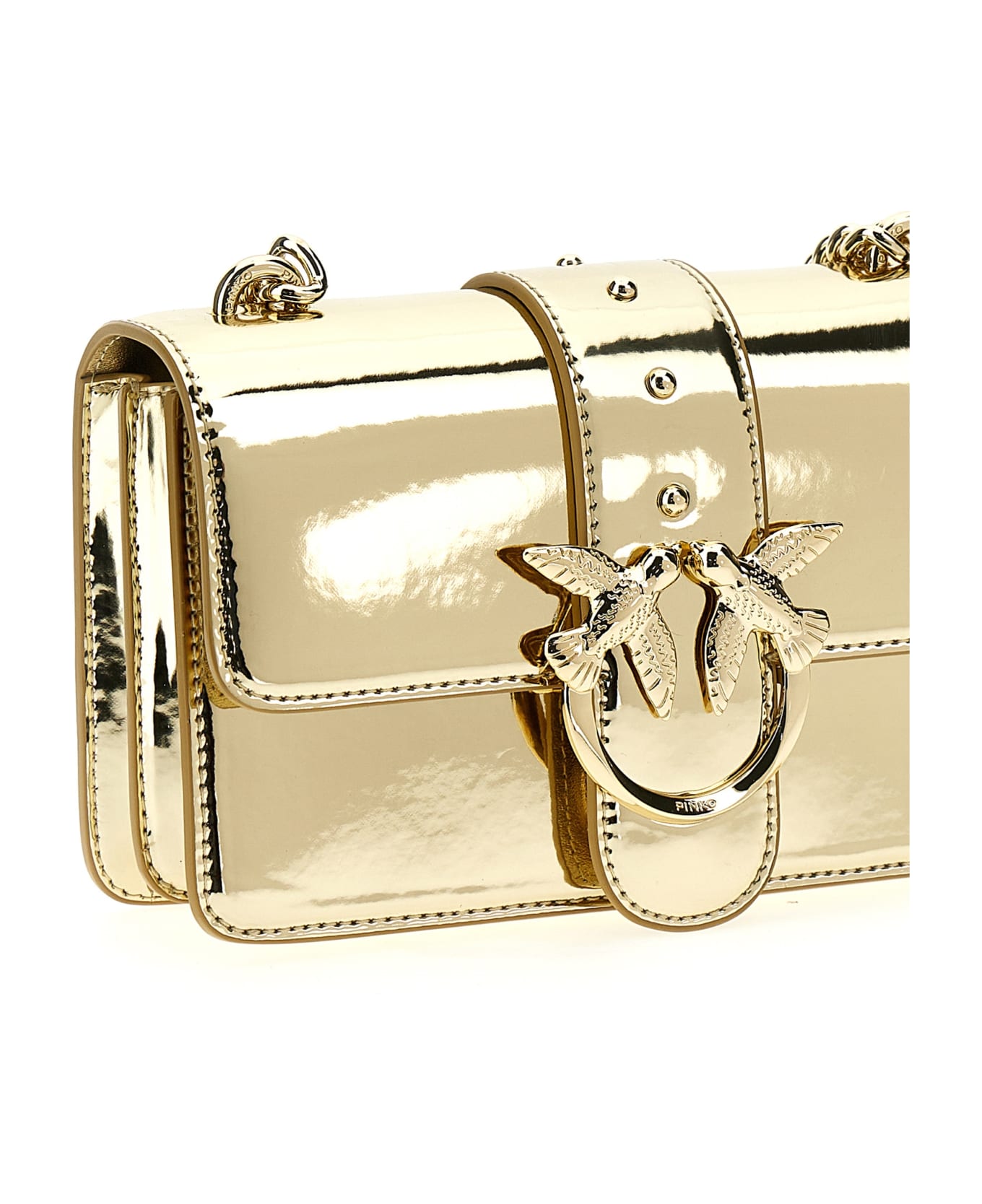 Pinko 'love One Mini' Crossbody Bag - Gold