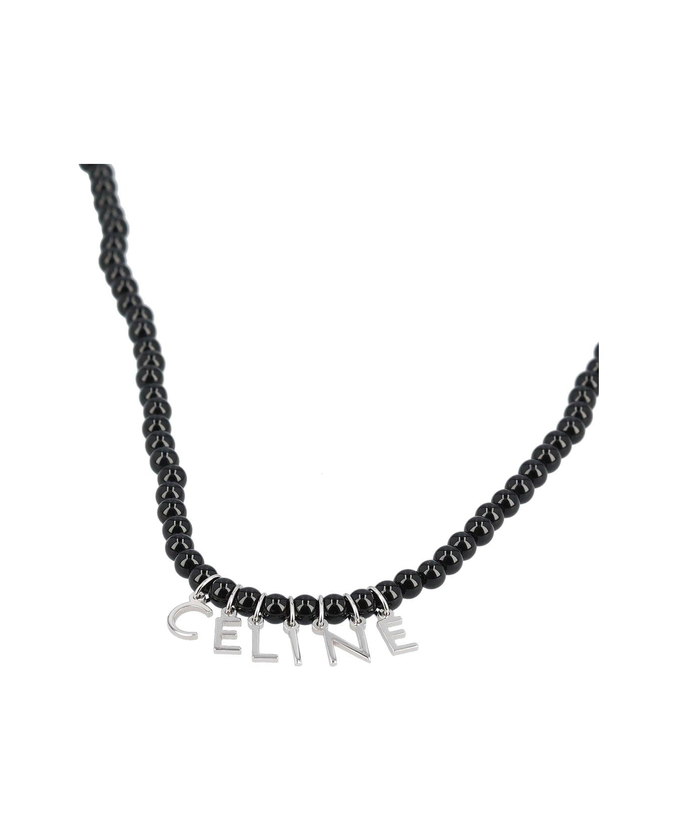 Celine Monochroms Bead Necklace - Black / Silver