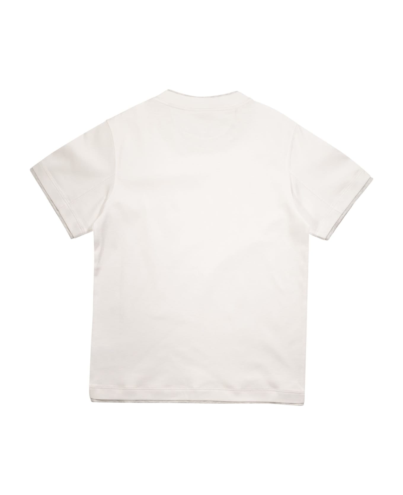 Brunello Cucinelli Cotton Jersey T-shirt With Faux-layering - White