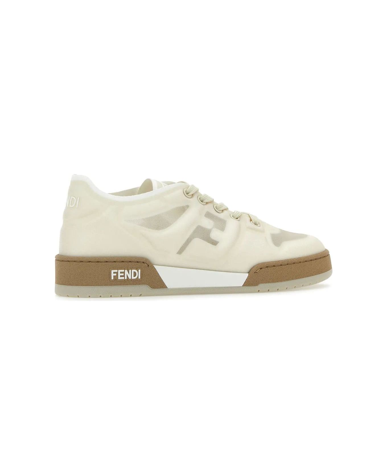 Fendi Ivory Mesh Sneakers