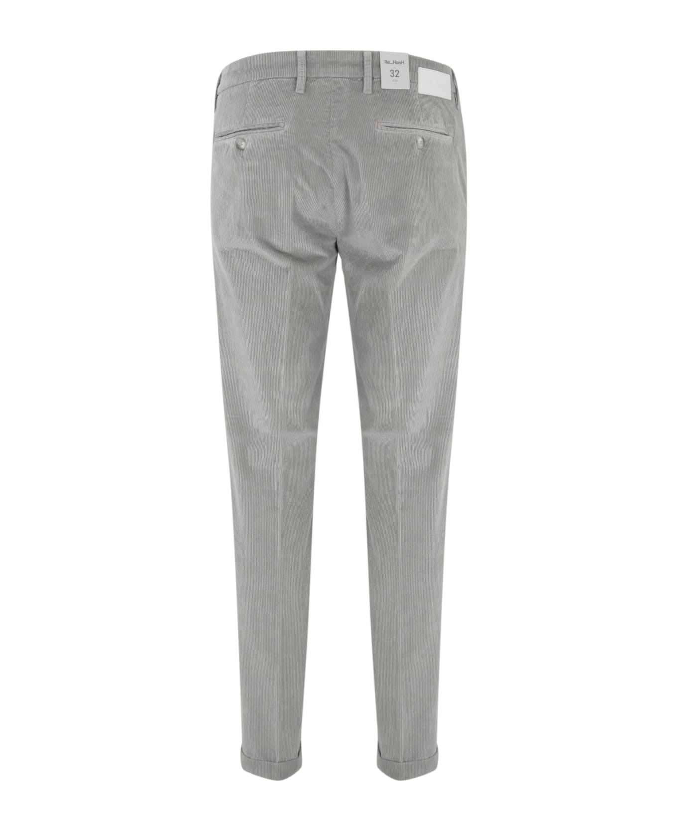 Re-HasH Mucha Chino Trousers In Corduroy - Grigio