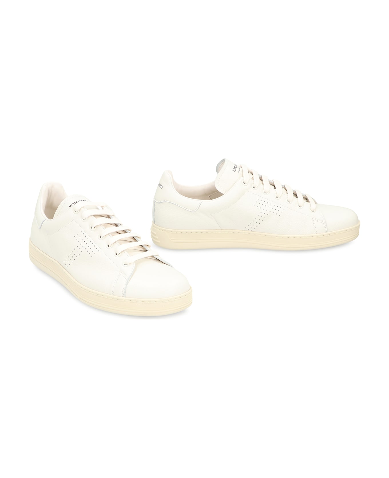 Tom Ford Warwick Leather Sneakers - IVORY