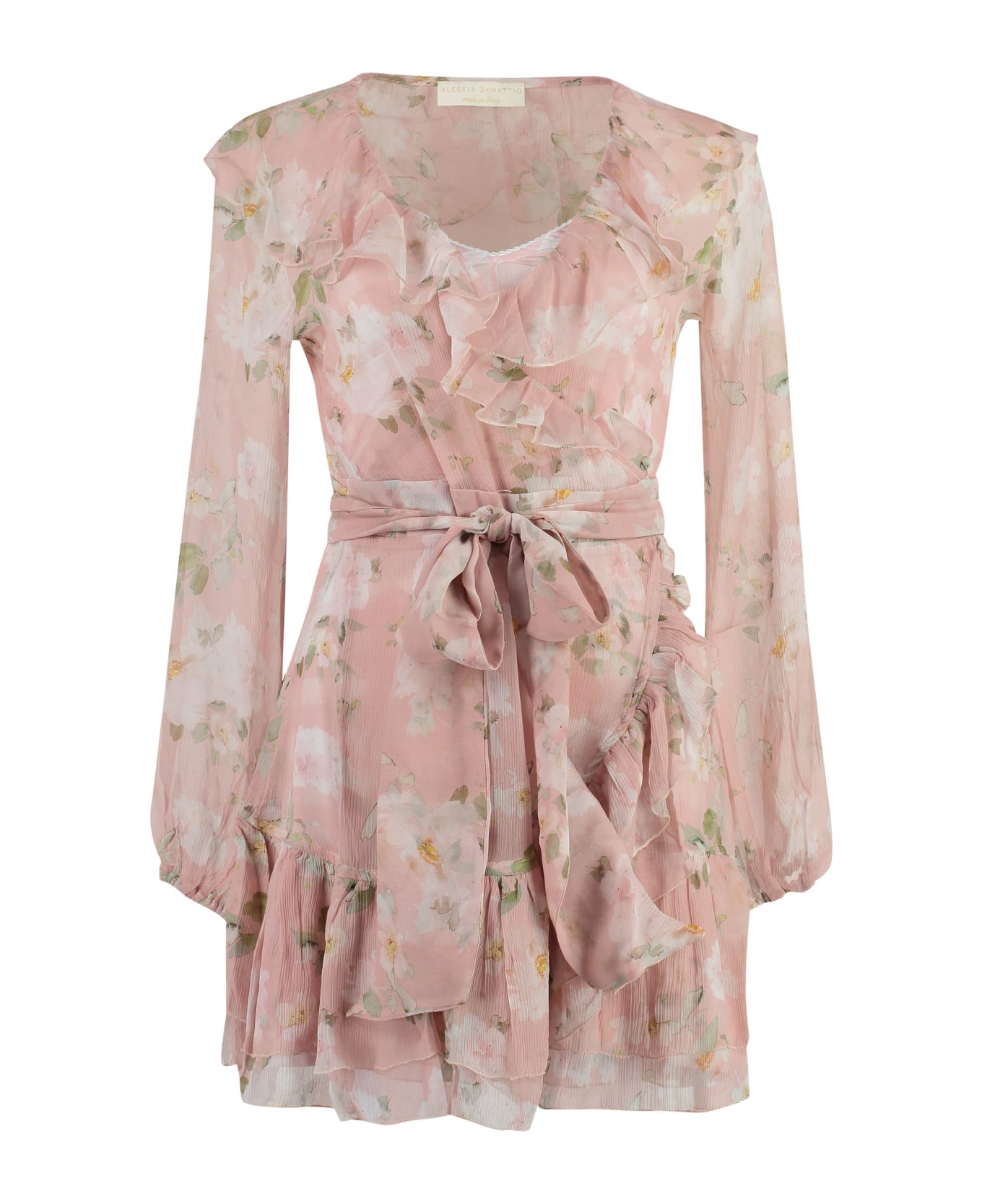 Zamattio Silk Wrap-dress - Pink ワンピース＆ドレス